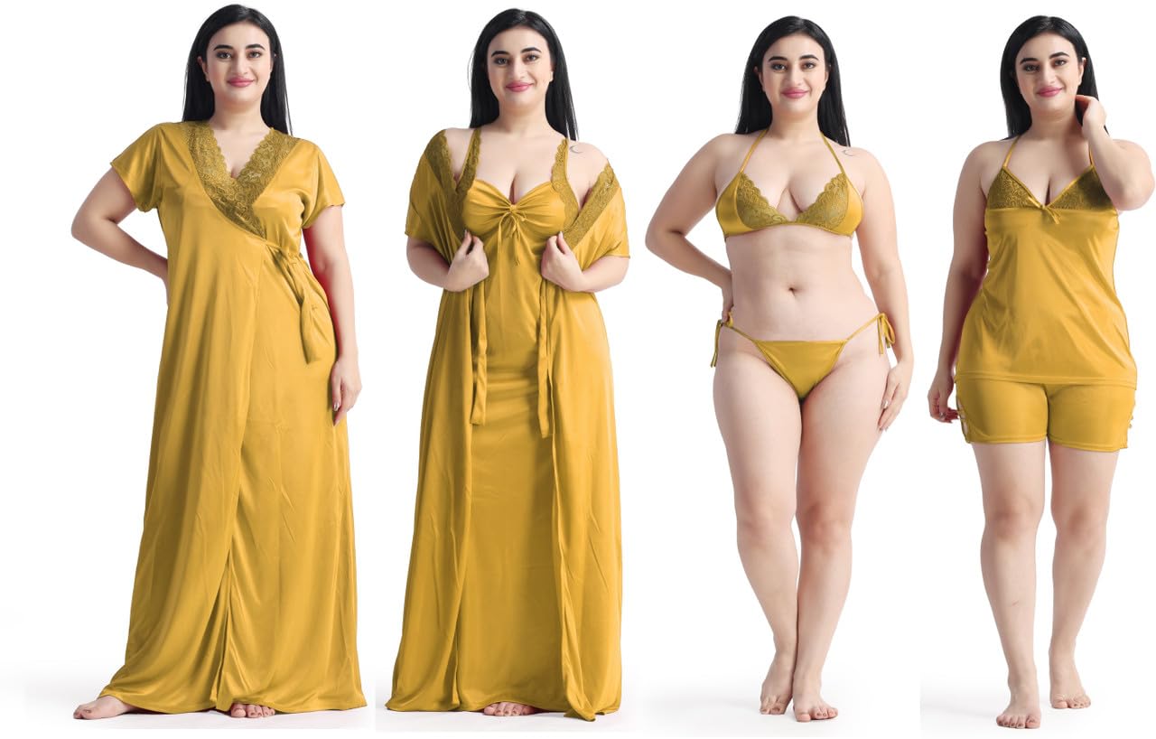 PUNCHI Satin Nightwear Set for Women - Coral Pink