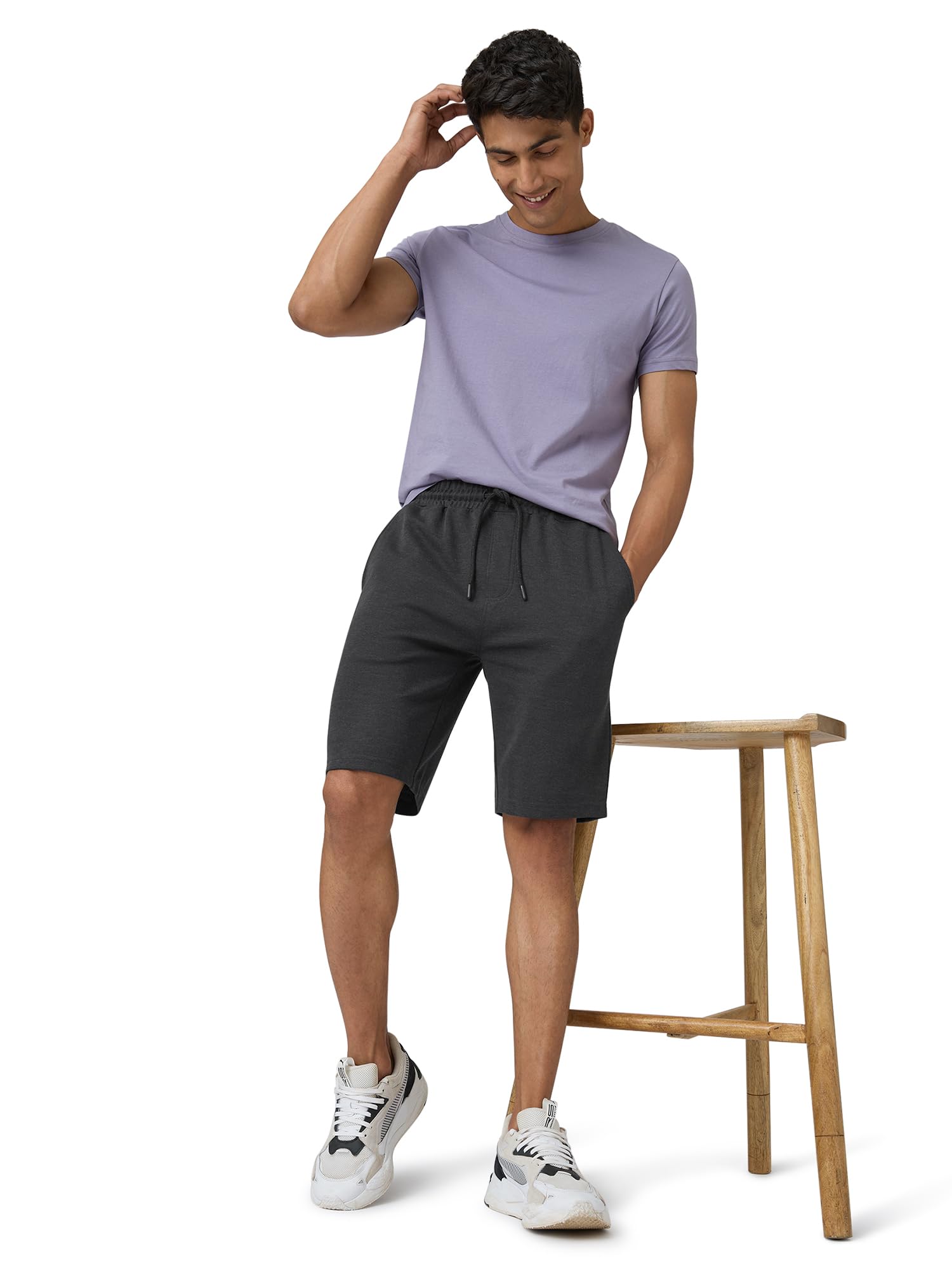 XYXX Men Cotton Rich Shorts - Graphite Grey - Image 3