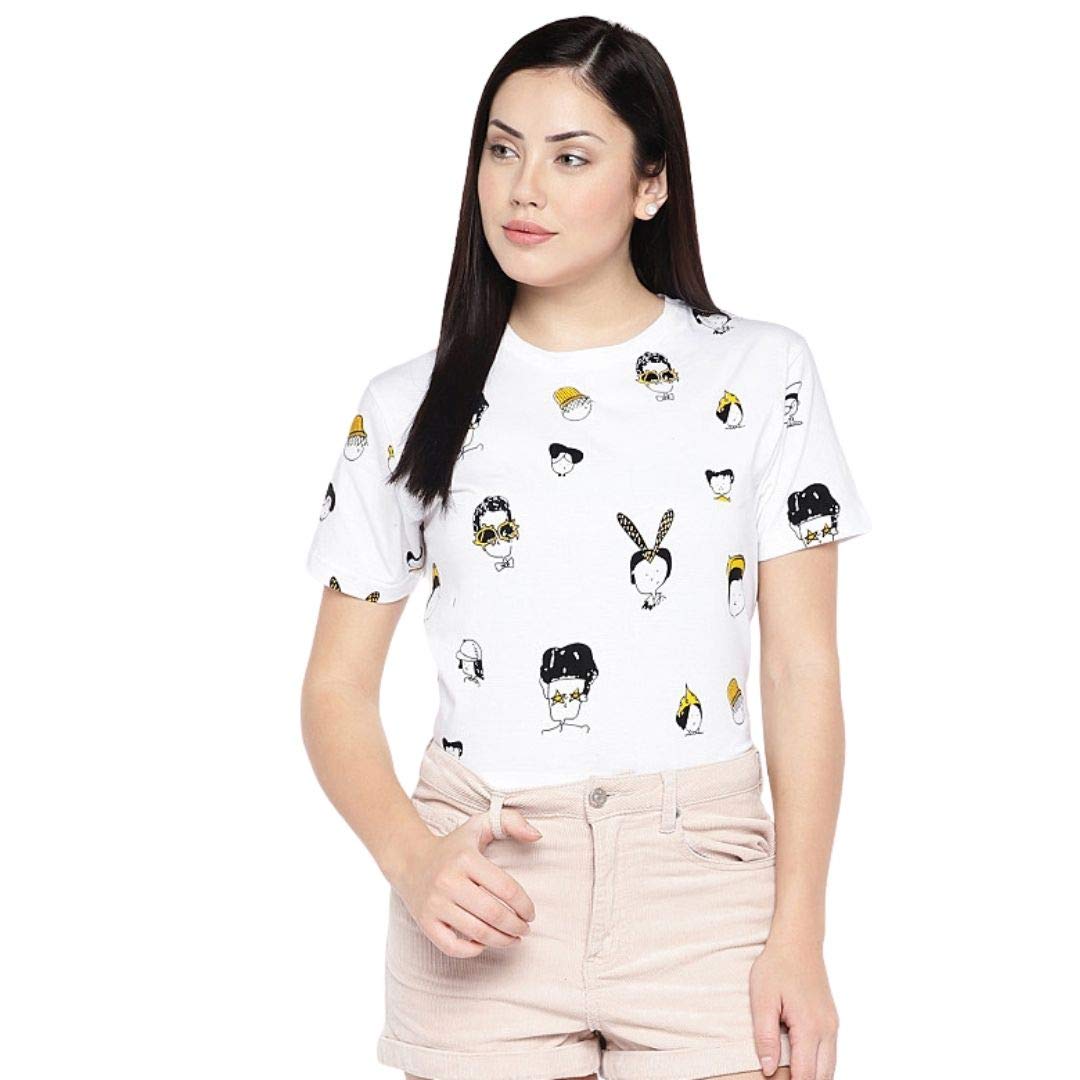 JUNEBERRY White Cotton T-Shirt for Women