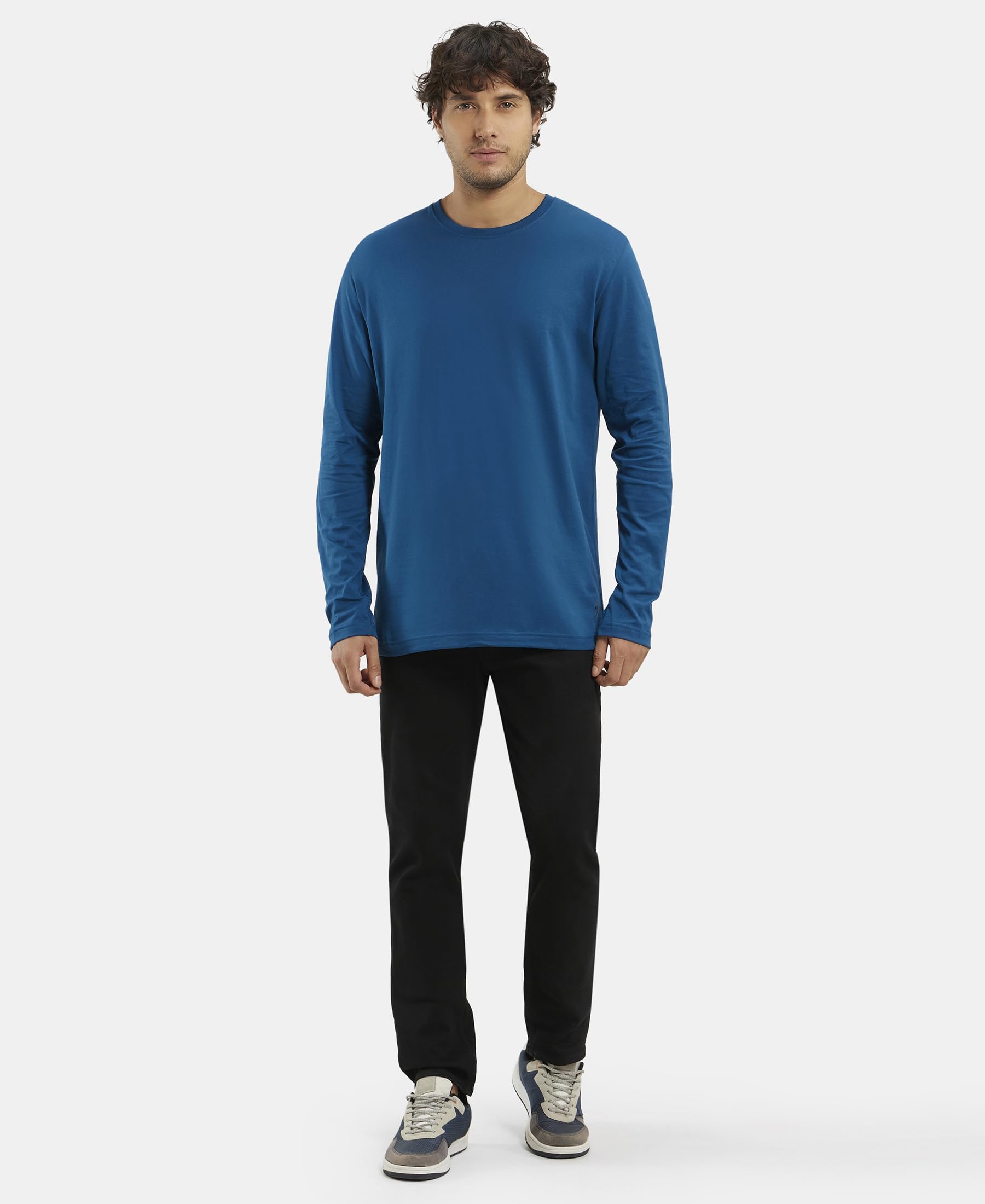 Jockey Men's Teal Full Sleeve T-Shirt - Image 4