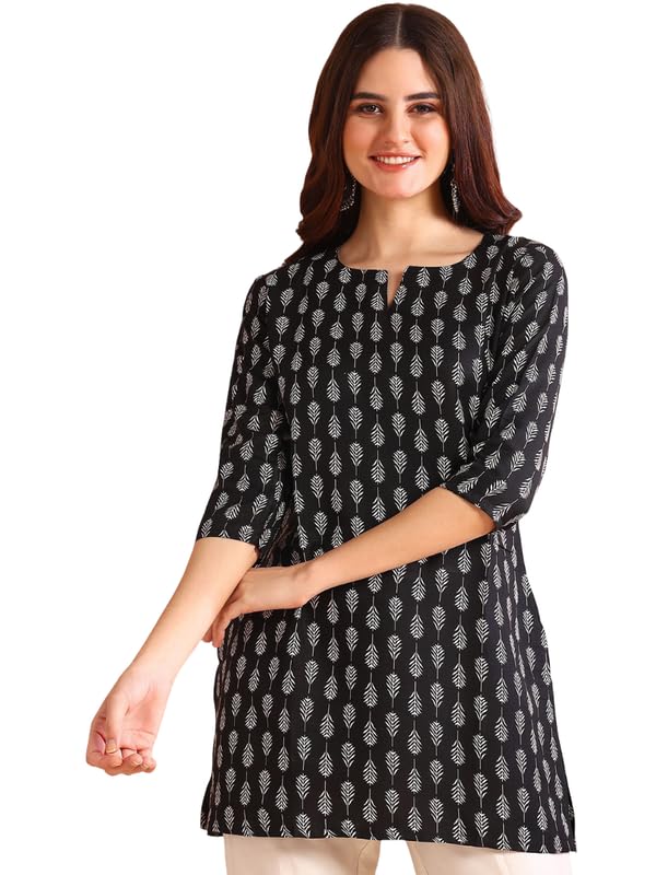 Women's Black Rayon Kurti