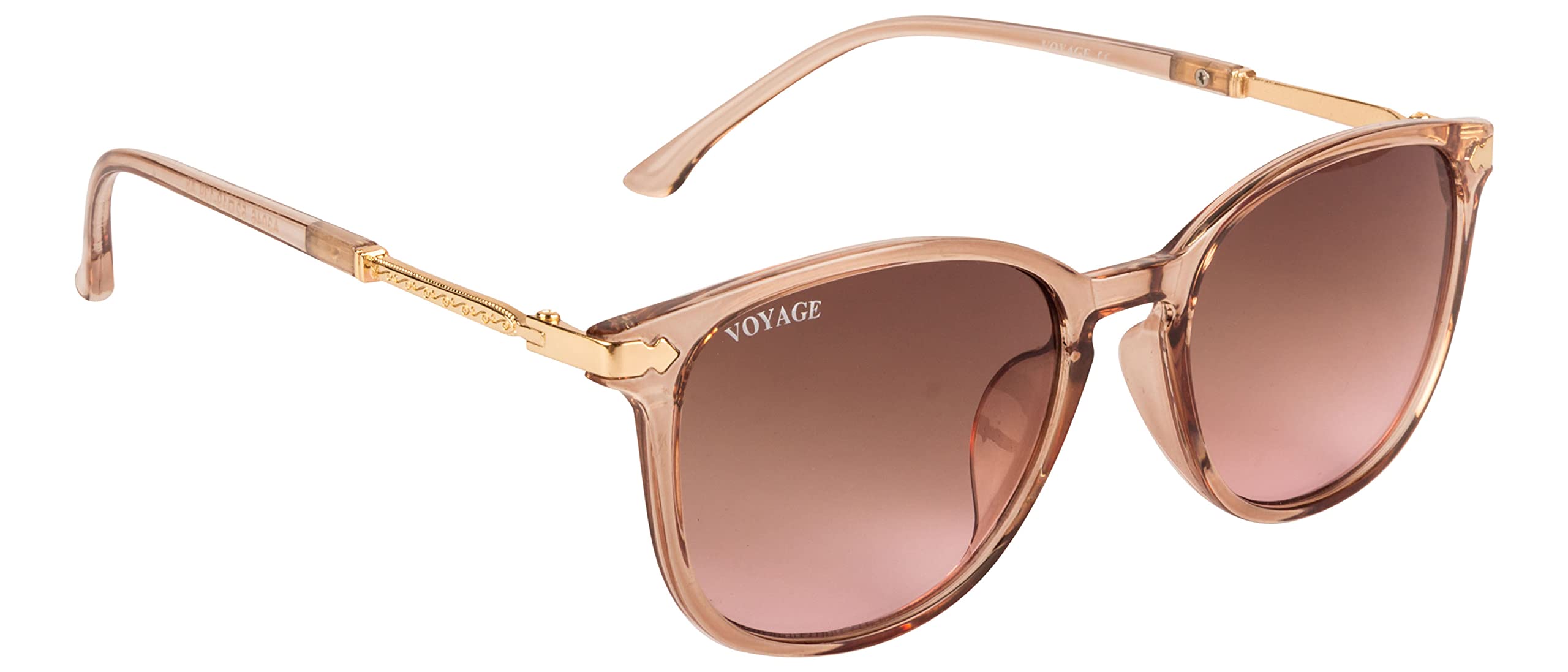 Voyage Women Sunglasses - Brown & Pink Lens Black Frame