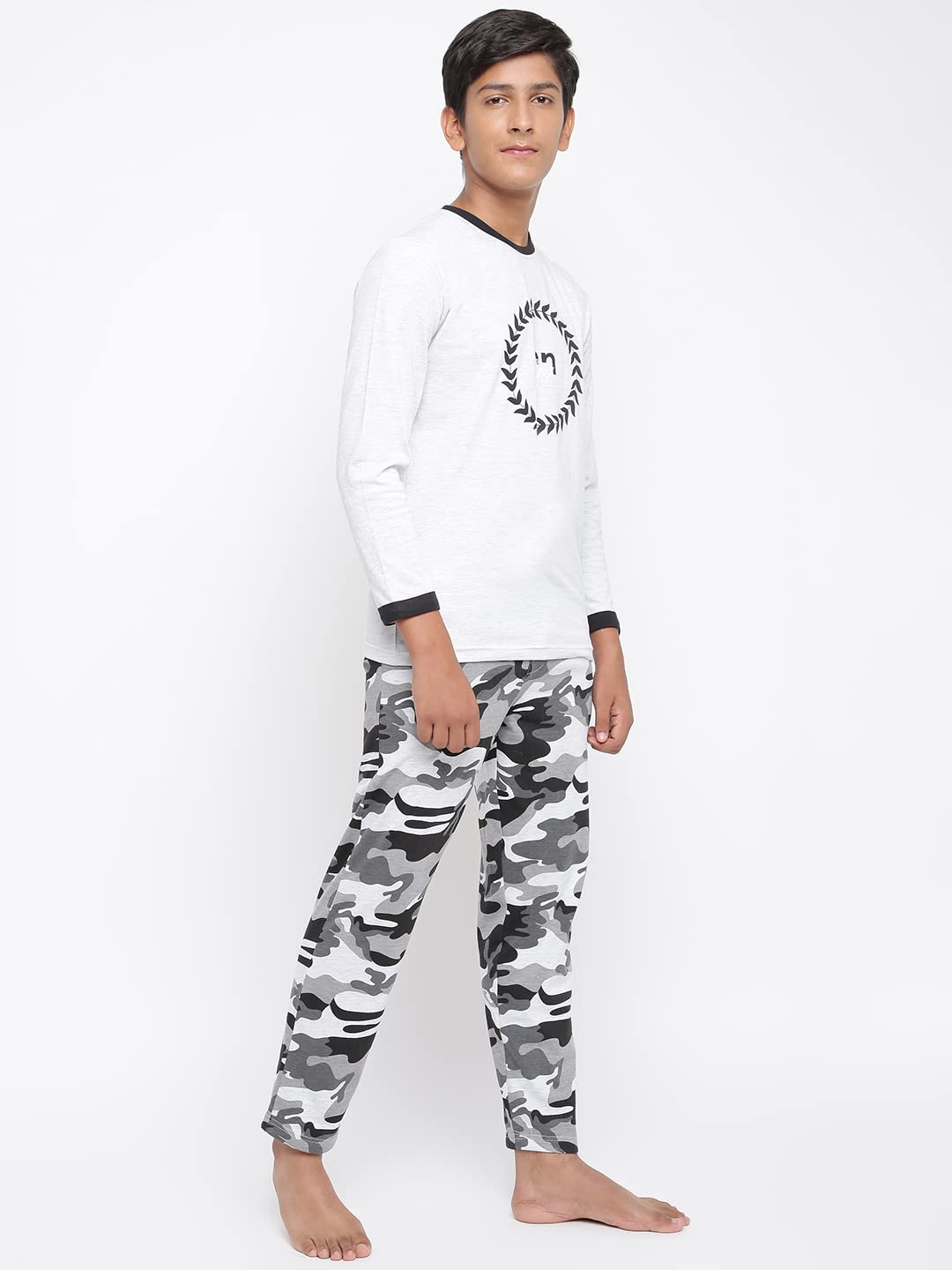 Li' Tomatoes Boys Printed Night Suit - Ecru - Image 5