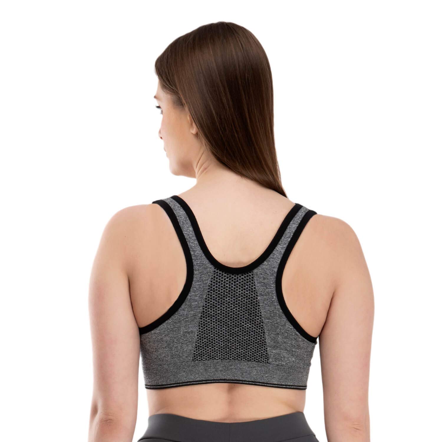Mysha Women's Cotton Sports Bra - Grey - Image 3