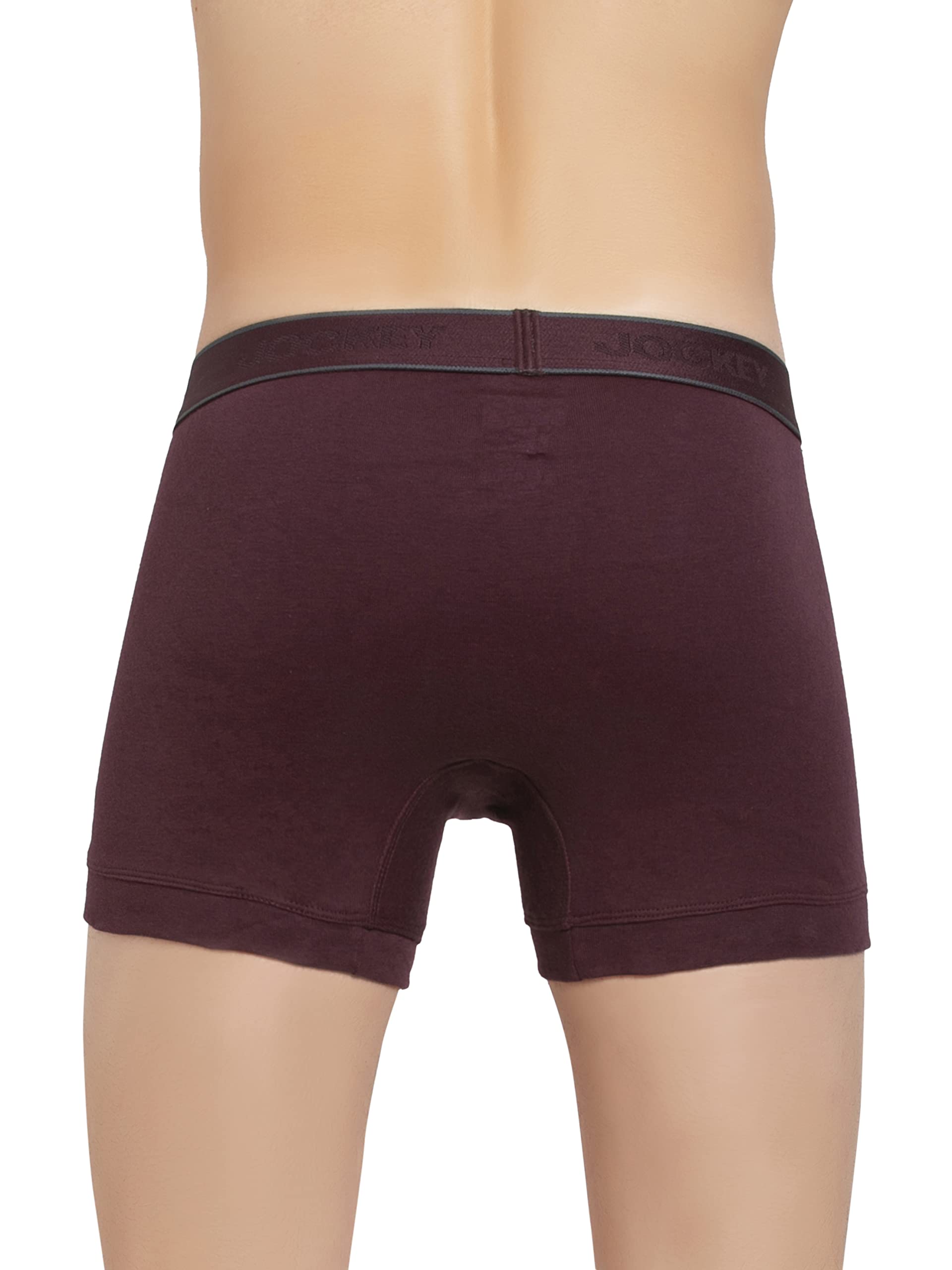 Jockey Men's Trunks - Mauve Wine Cotton - Image 3