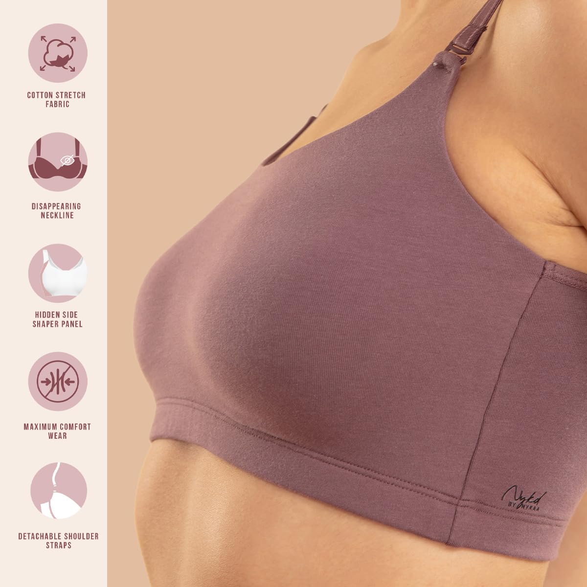 NYKD Cotton T-Shirt Bra for Women - Image 3