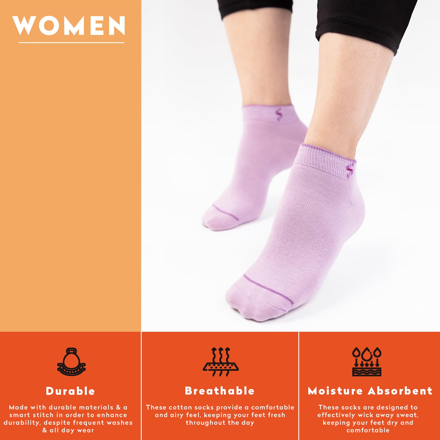 Pastel Ankle Socks for Women - Cotton Anti-Odour - Image 4