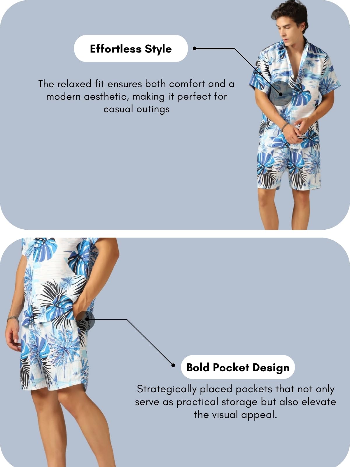 DHRUVI TRENDZ Mens Rayon Co-ord Set Night Dress - Blue - Image 5