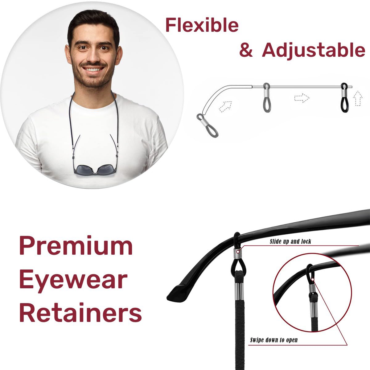 GarbGlide Eyeglasses Holder Straps Cord Adjustable - Image 5