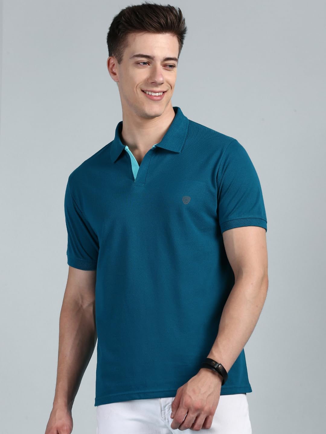 Lux Cozi Men's Polo Neck T-Shirt - Emerald and Sea Green - Image 2