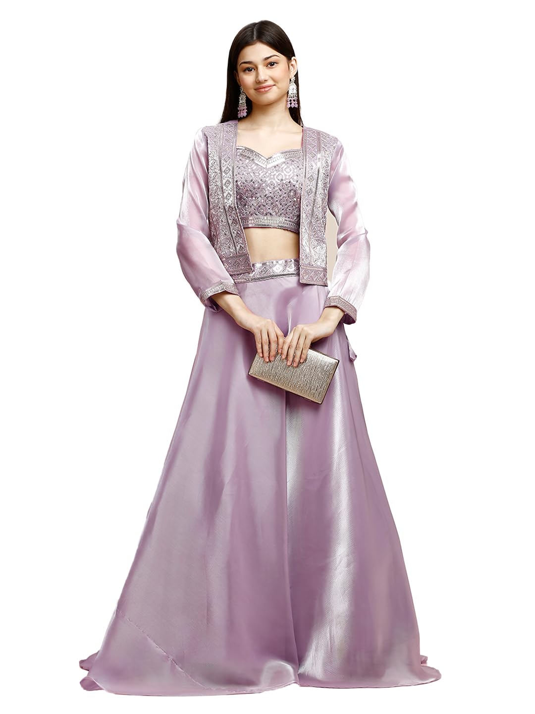 madhuram Women's Lehenga Choli with Zimmichu Silk Embroidery