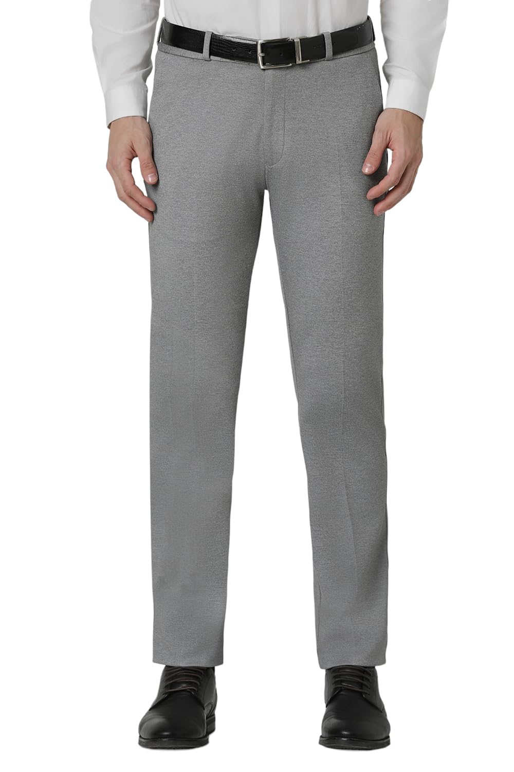 Peter England Men's Formal Trousers - Grey