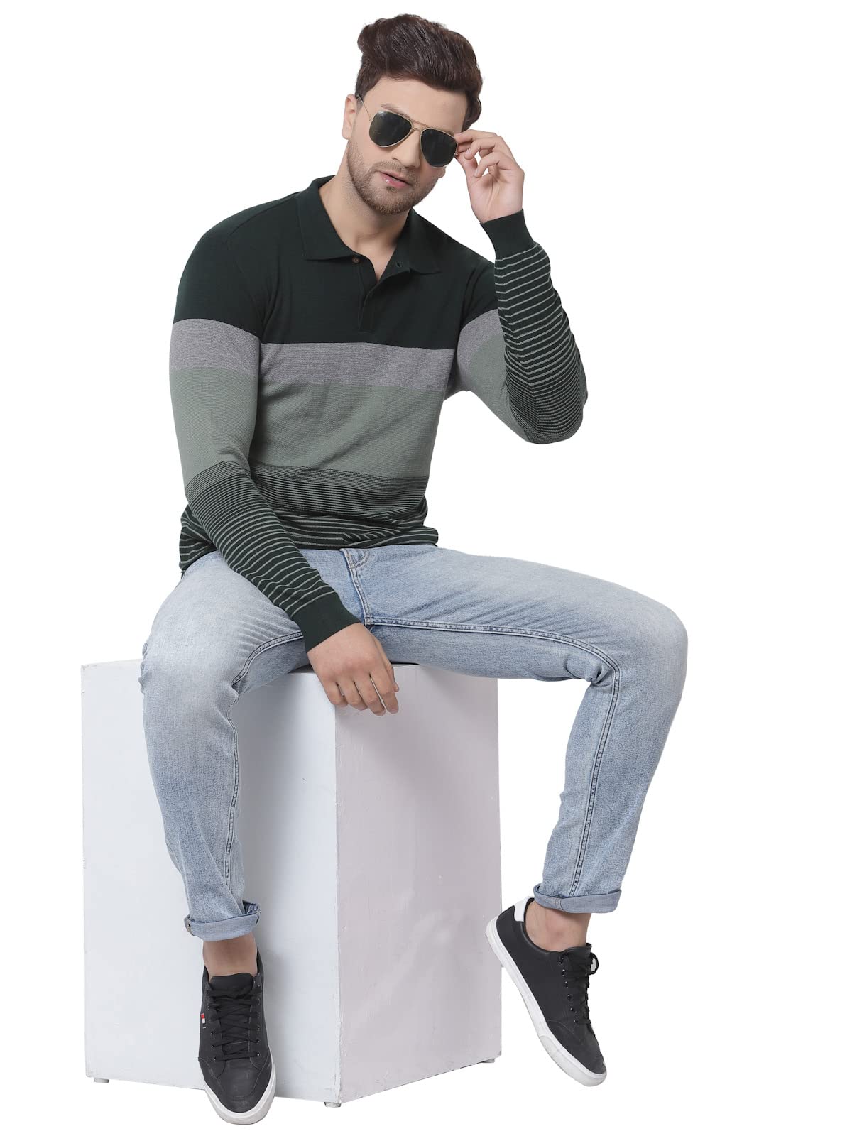 Kalt Men Polo T-Shirt - Multi Color Striped - Image 5