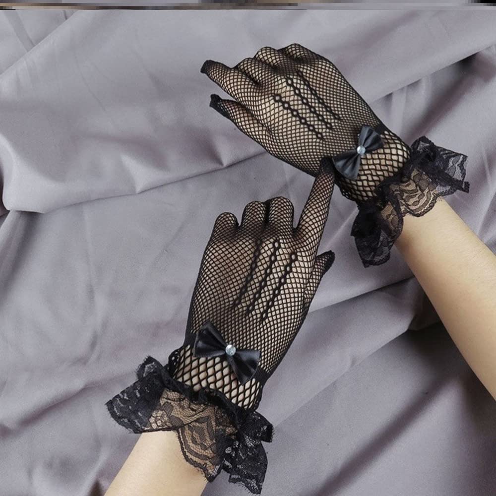 Anzailala Women's Black Lace Gloves - Image 5