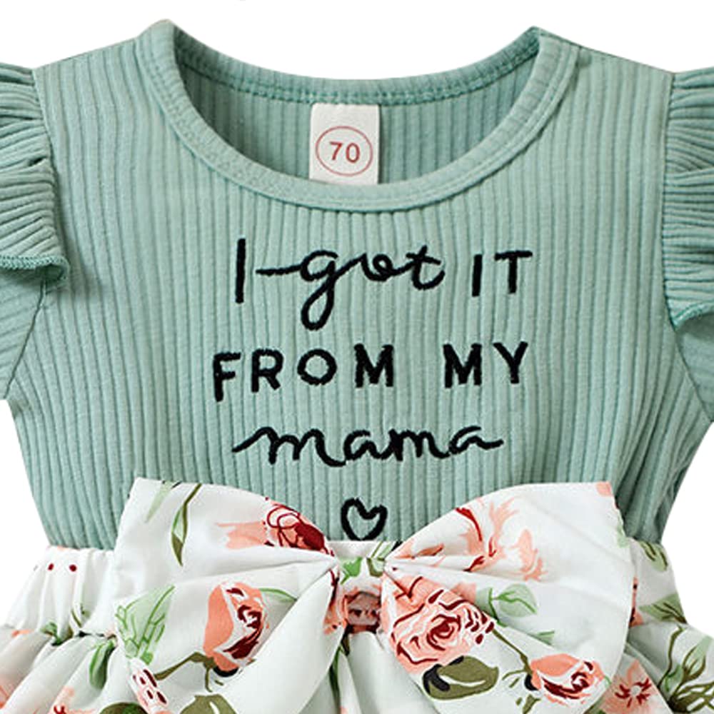 Hopscotch Baby Girl Green Text Print Bodysuit - Image 3