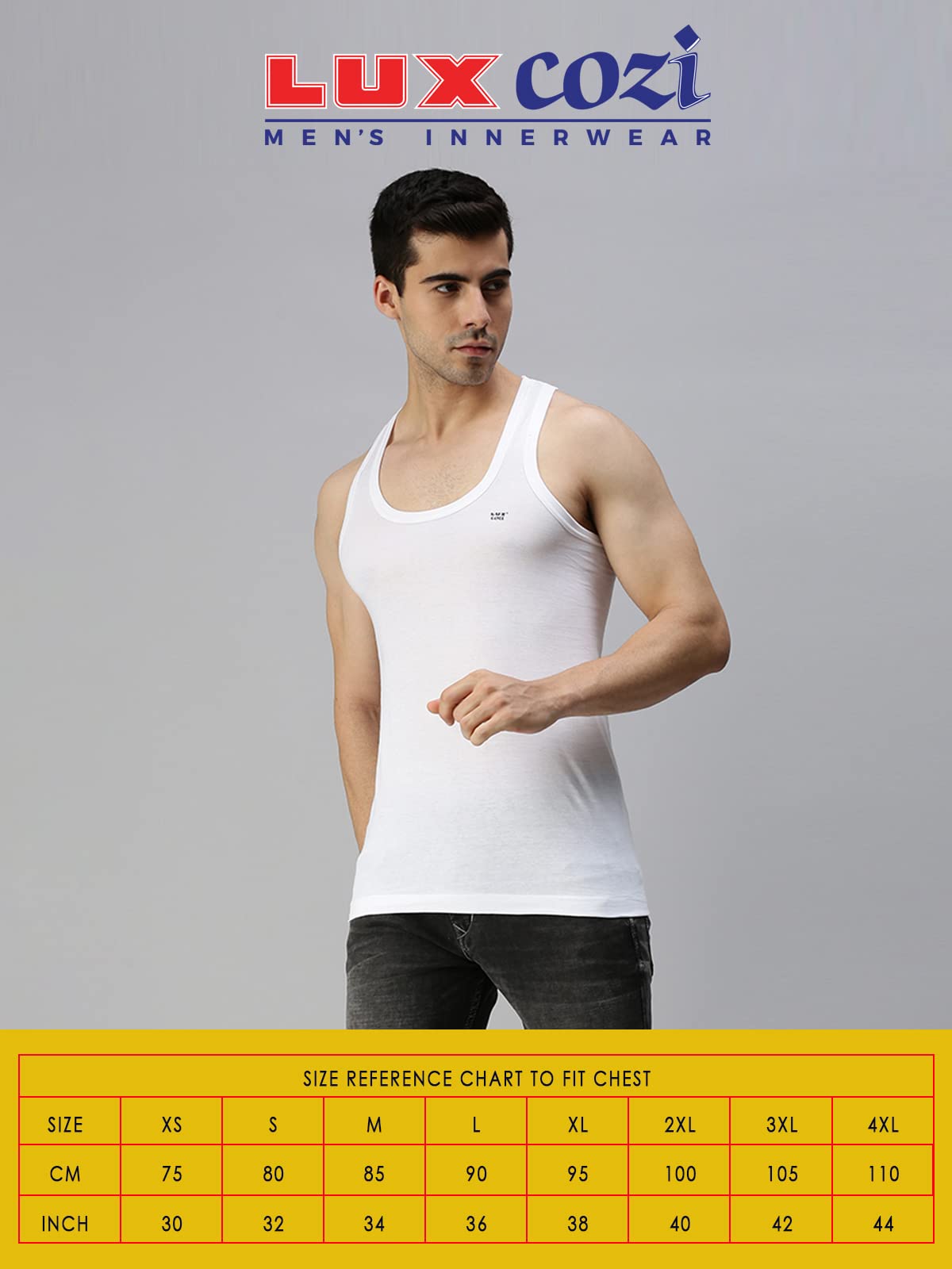 Lux Cozi Men's Solid Vest - White - Image 5