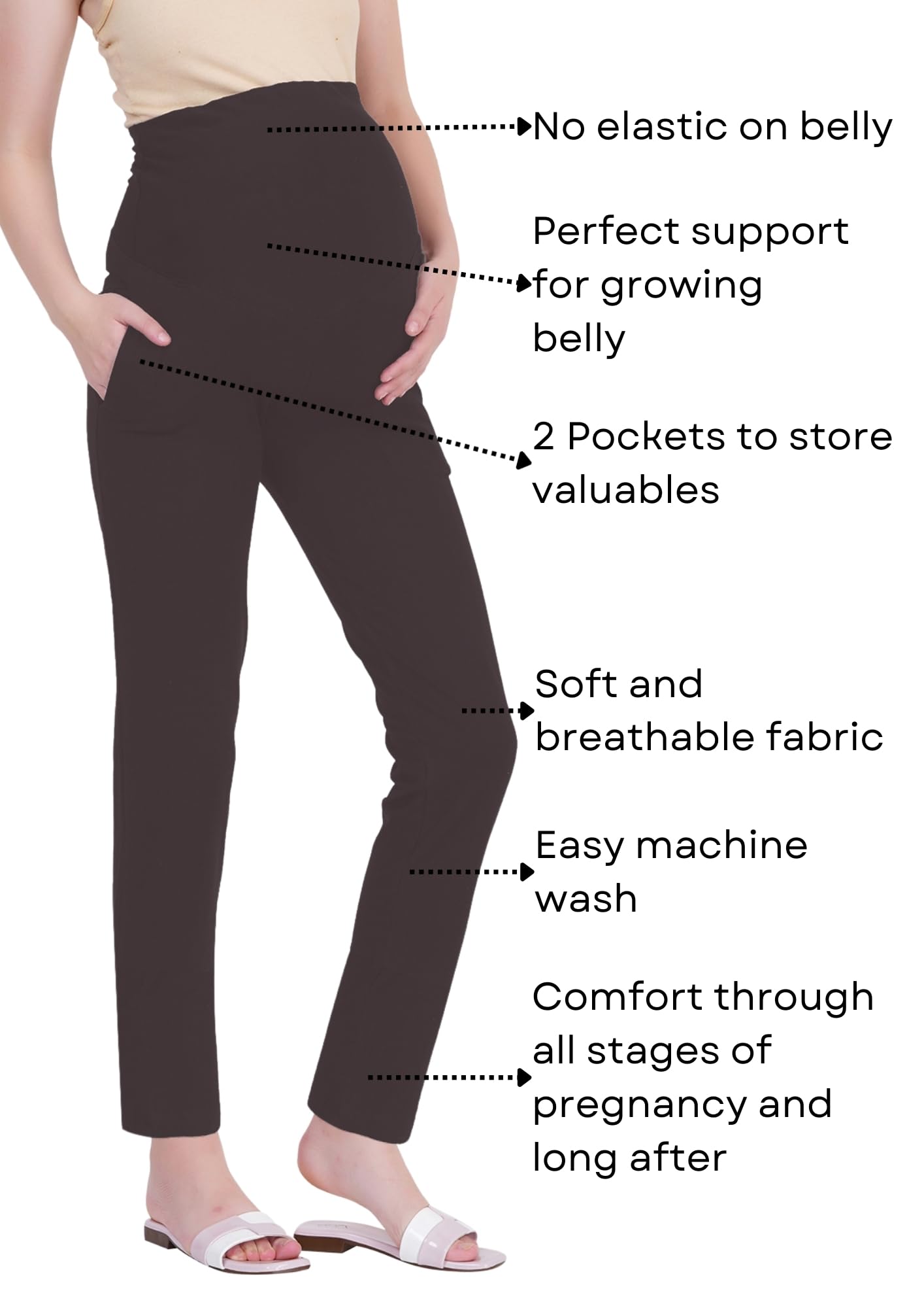 litelooks Women's Maternity Leggings - High Waist - Image 3