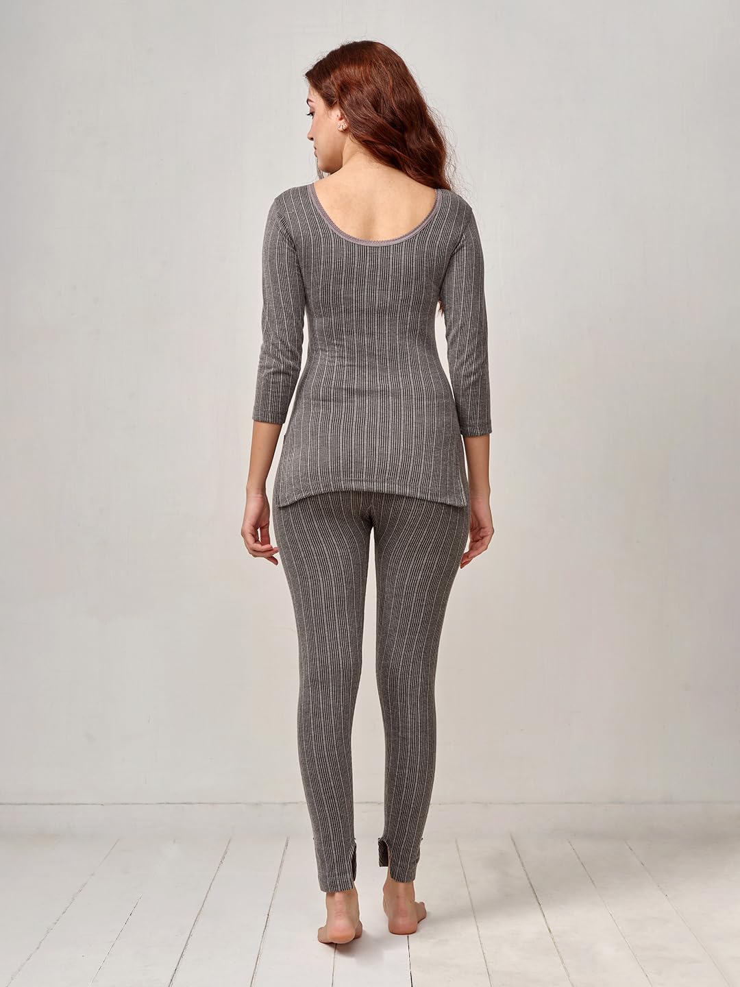 Lux Inferno Charcoal Quilted Thermal Set for Women - Image 2