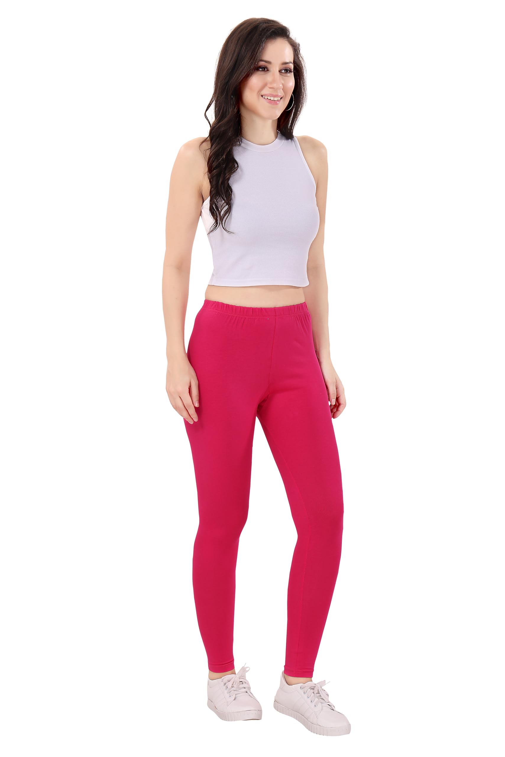 TRASA Pink Ankle Leggings for Women - Image 5