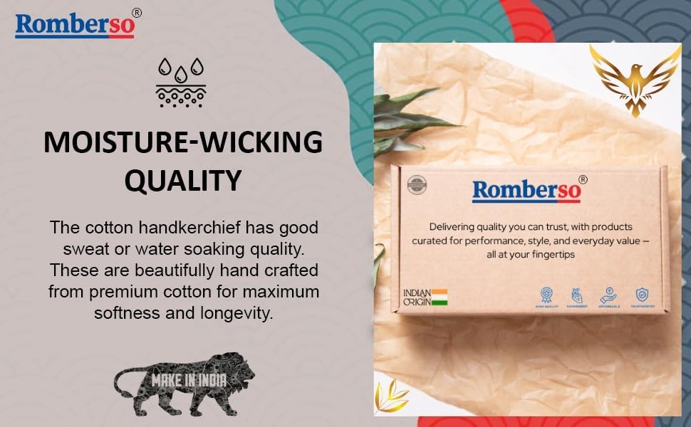 Romberso Men's Cotton Handkerchiefs - Multi-Color - Image 5