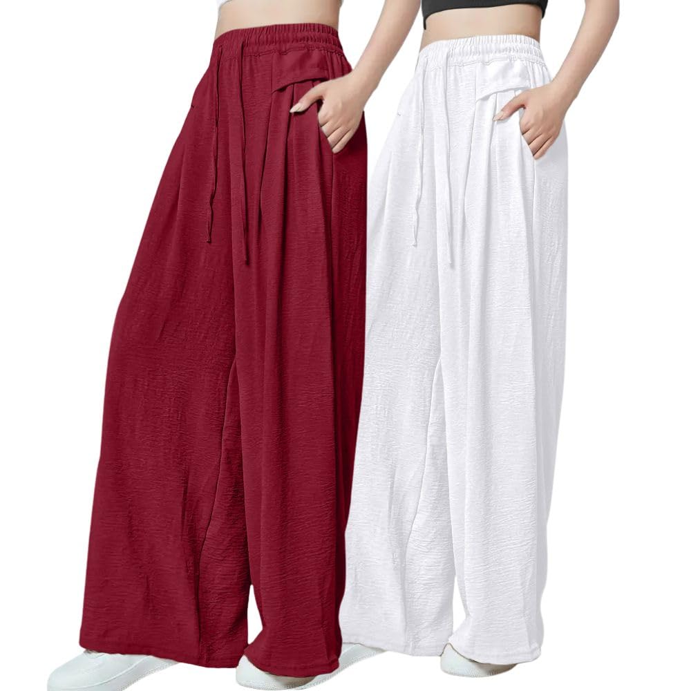 GRECIILOOKS Women's High-Waisted Textured Trousers