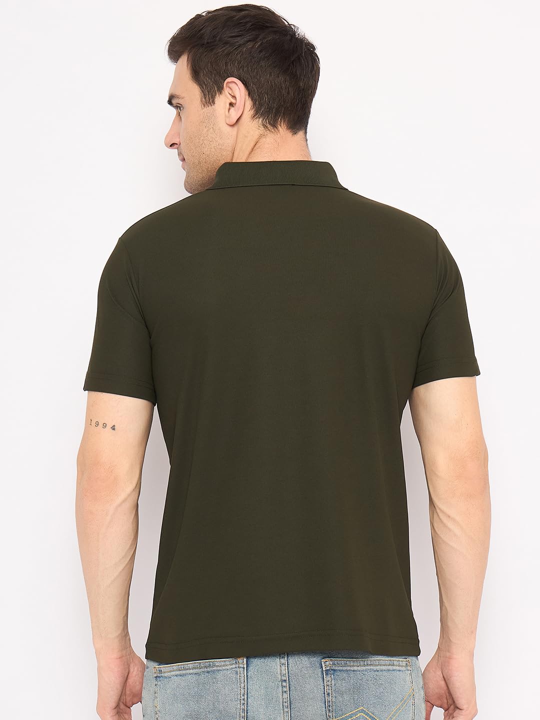 KASMA Men's Olive Polo T-Shirt - Image 2