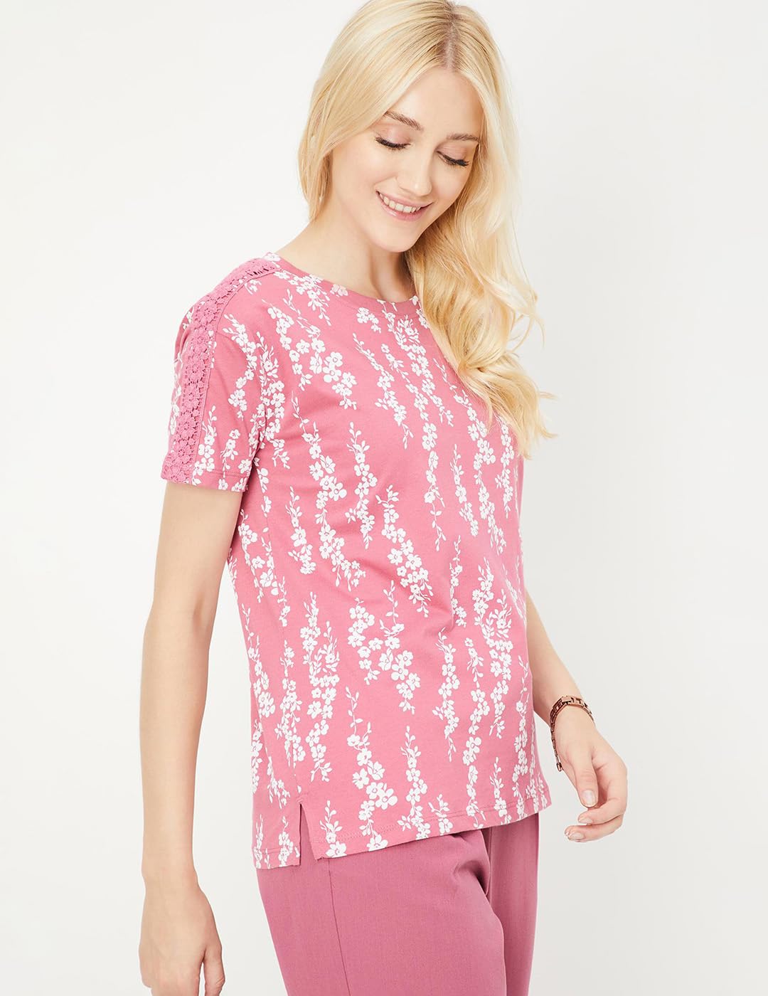 Max Women Floral Printed T Shirt - Image 4