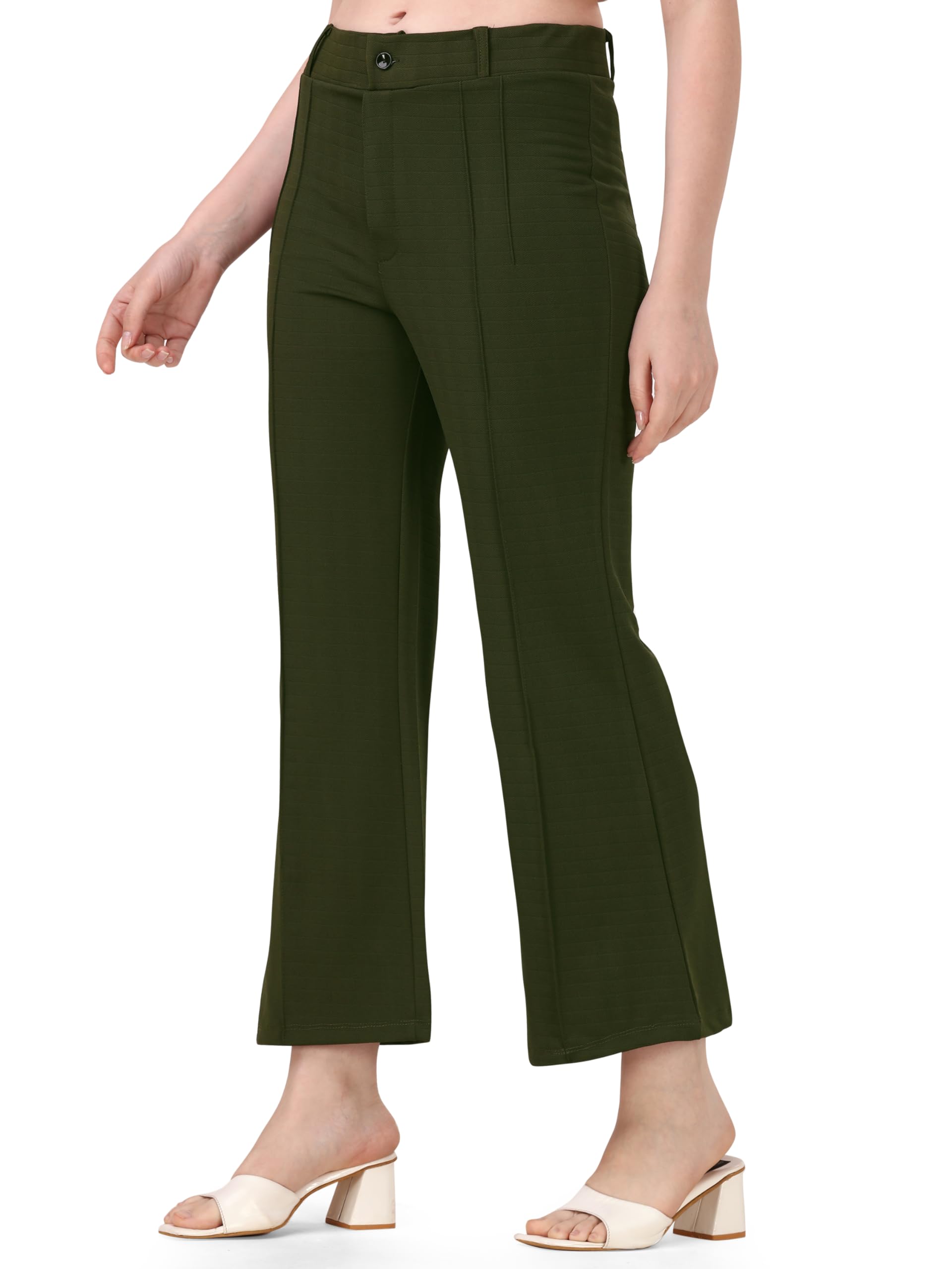 Mehrang Cotton Blend Bootcut Trousers for Women - Image 2