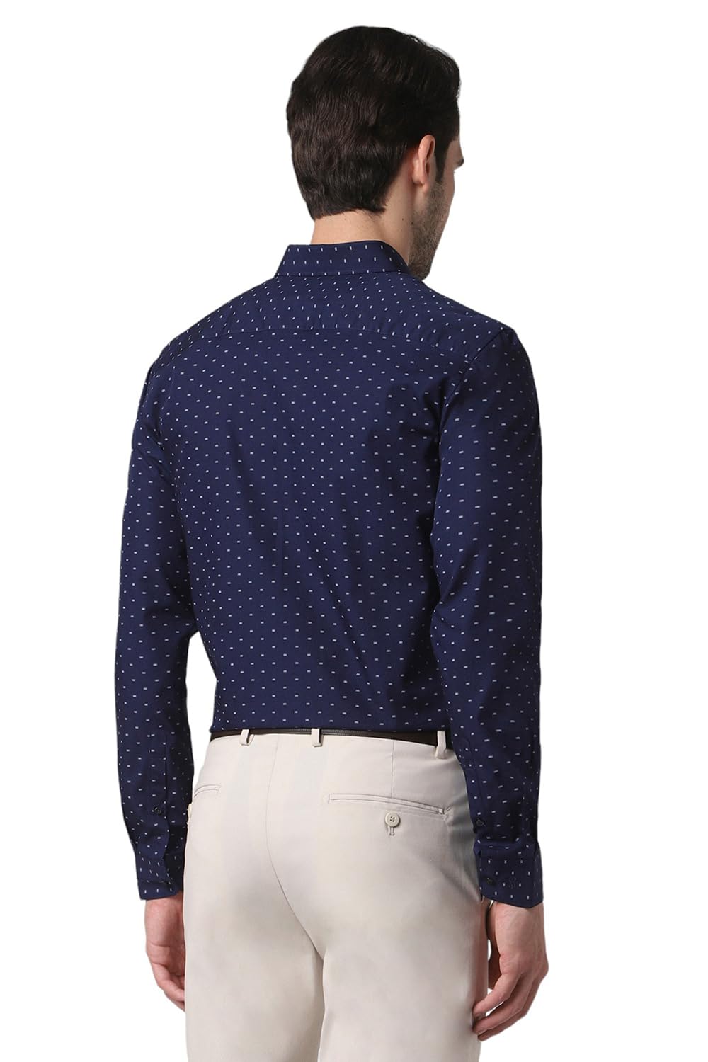 Peter England Men's Navy Blue Printed Shirt - Image 3