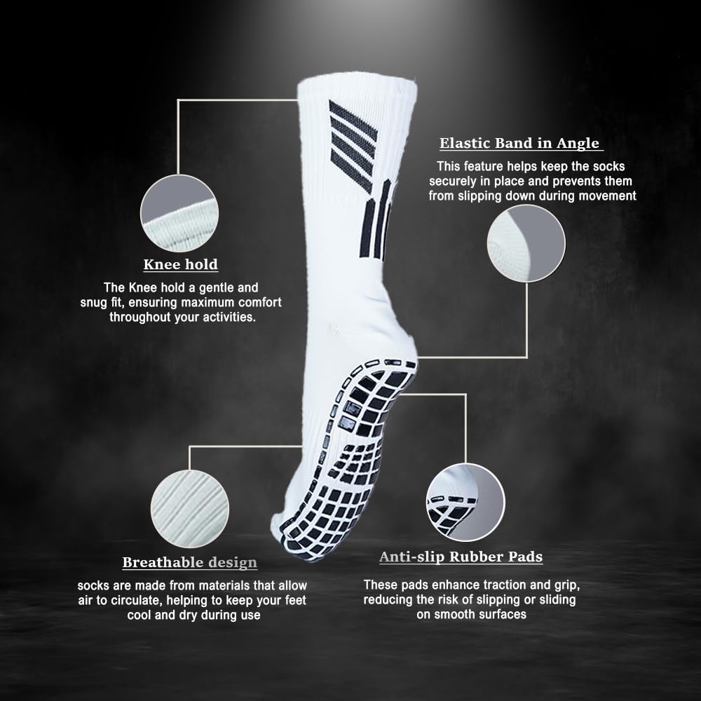 Mizaki Unisex Football Socks - White Blue - Image 4