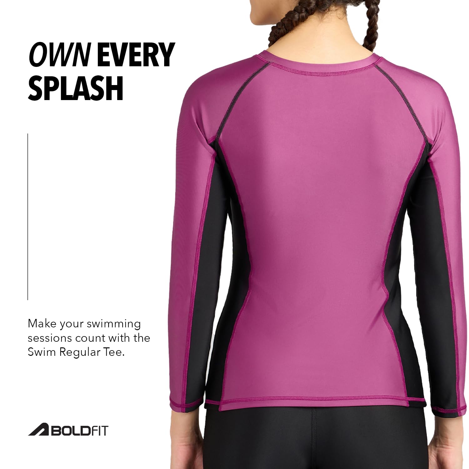 Boldfit Women's Swimming Tops - Berry - Image 5