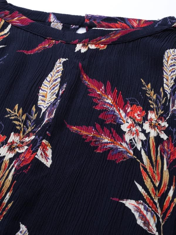 Yash Fashion Women's Floral Printed A-Line Dress - Blue - Image 5