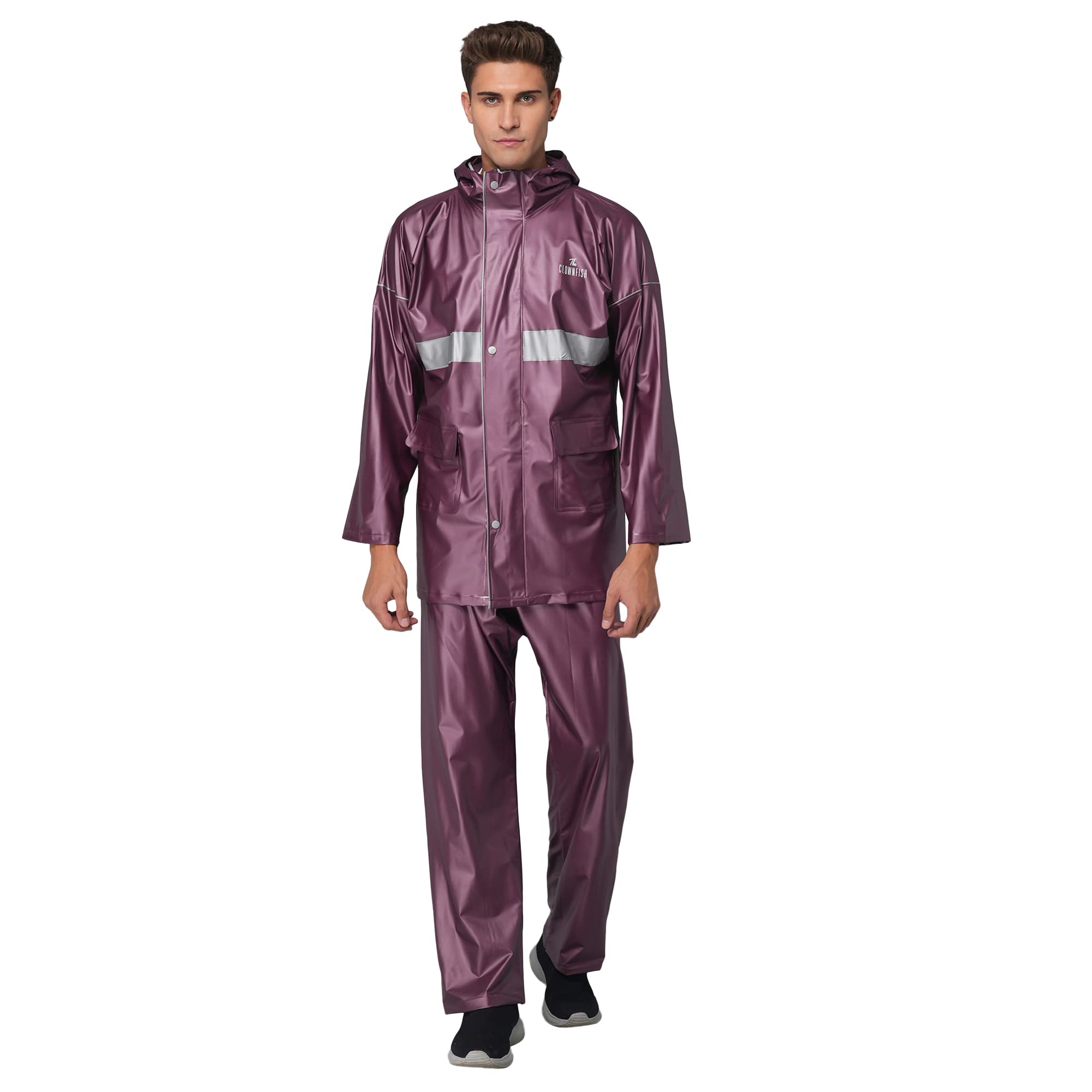 THE CLOWNFISH Men's Waterproof Rain Coat with Hood