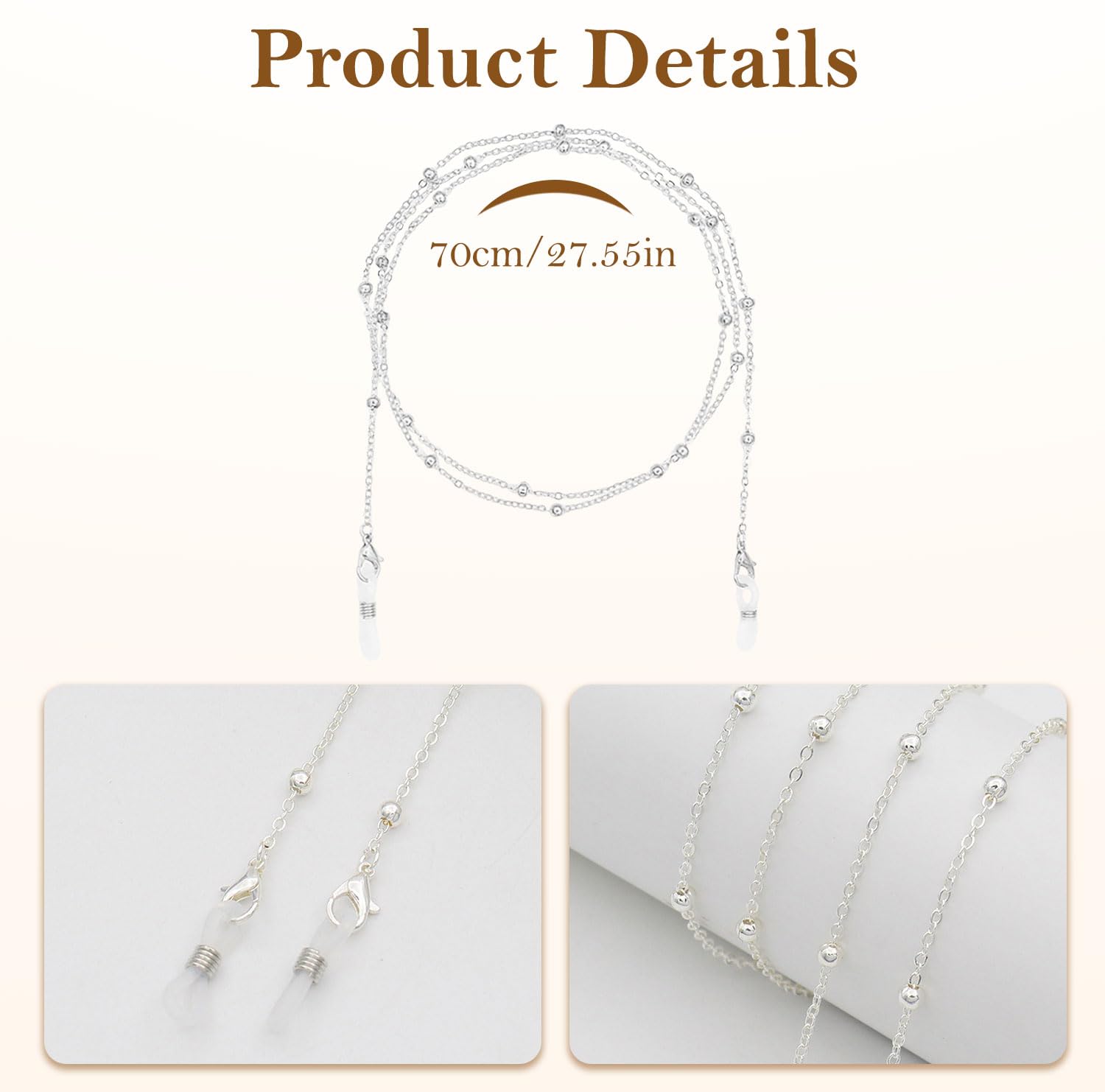 TecoKart Eyeglass Specs Holder Strap - Sliver - Image 2