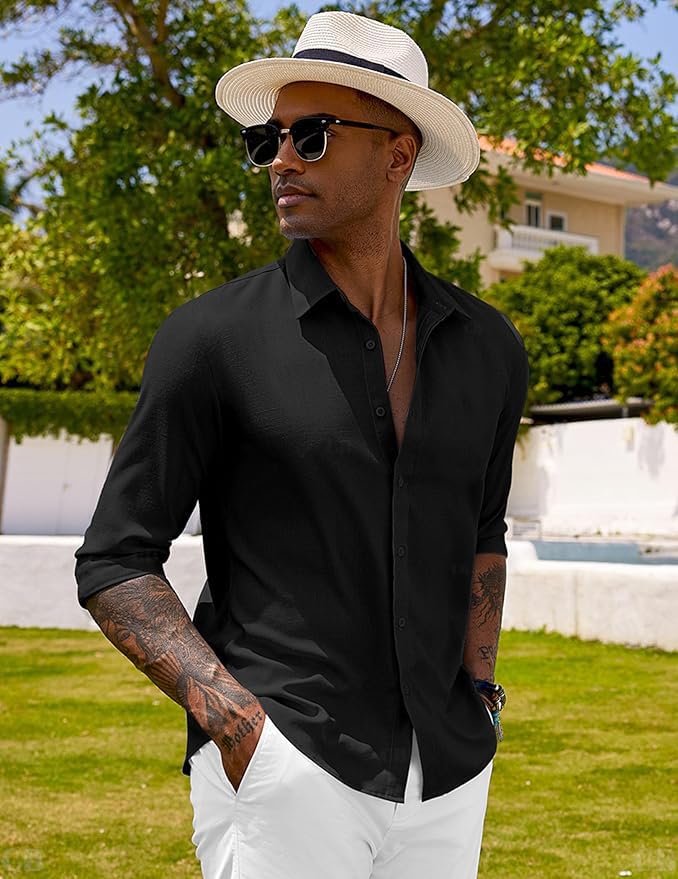 CB-COLEBROOK Men's Long Sleeve Shirt - Black - Image 3