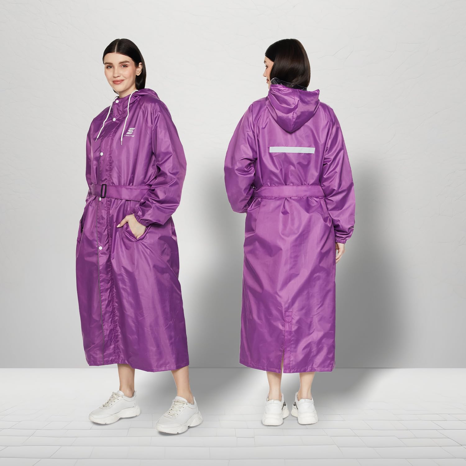 Women's Polyester Raincoat - Purple - Image 2