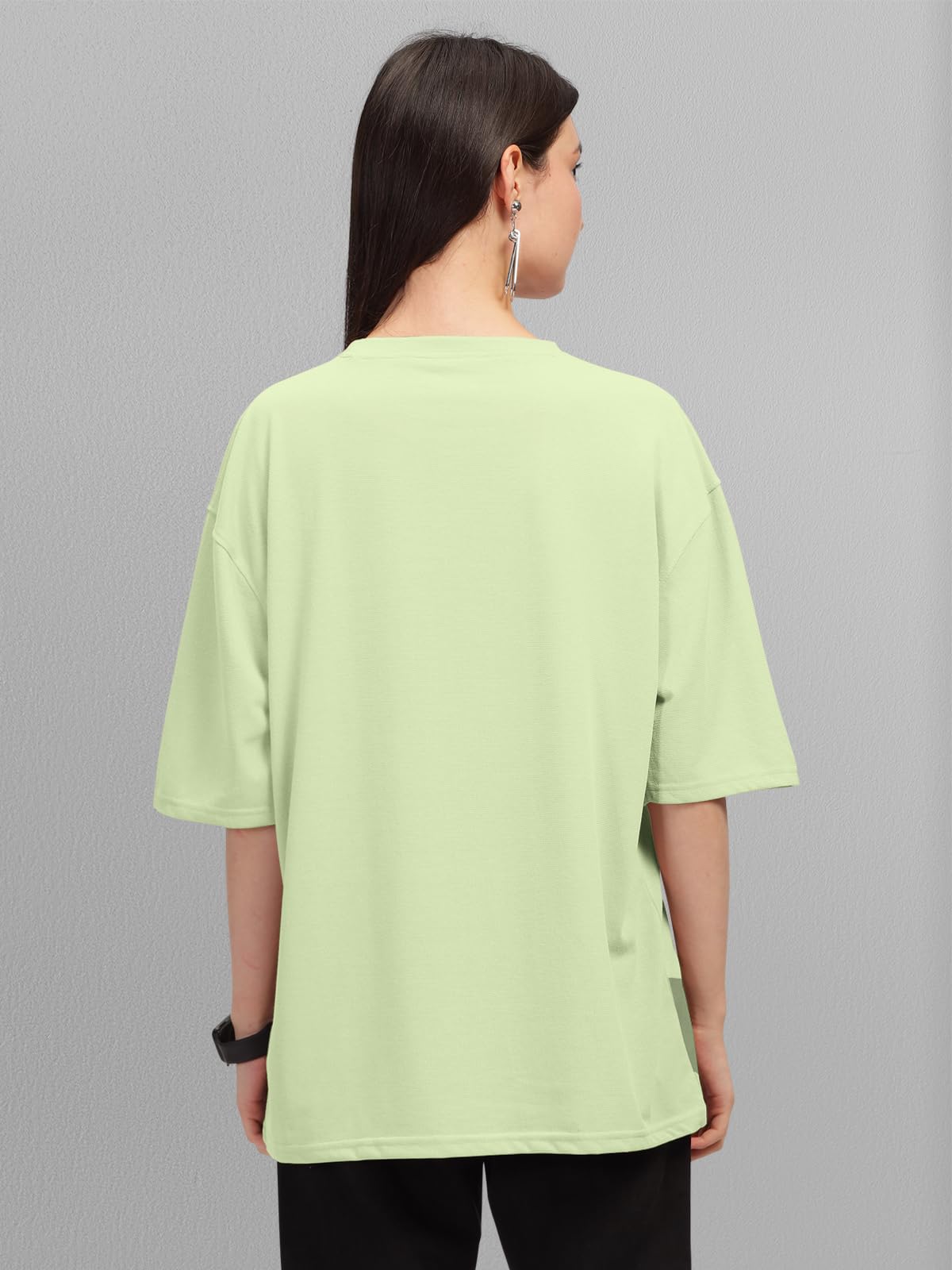 HELLCAT Women's Green Printed Oversized T-Shirt - Image 3