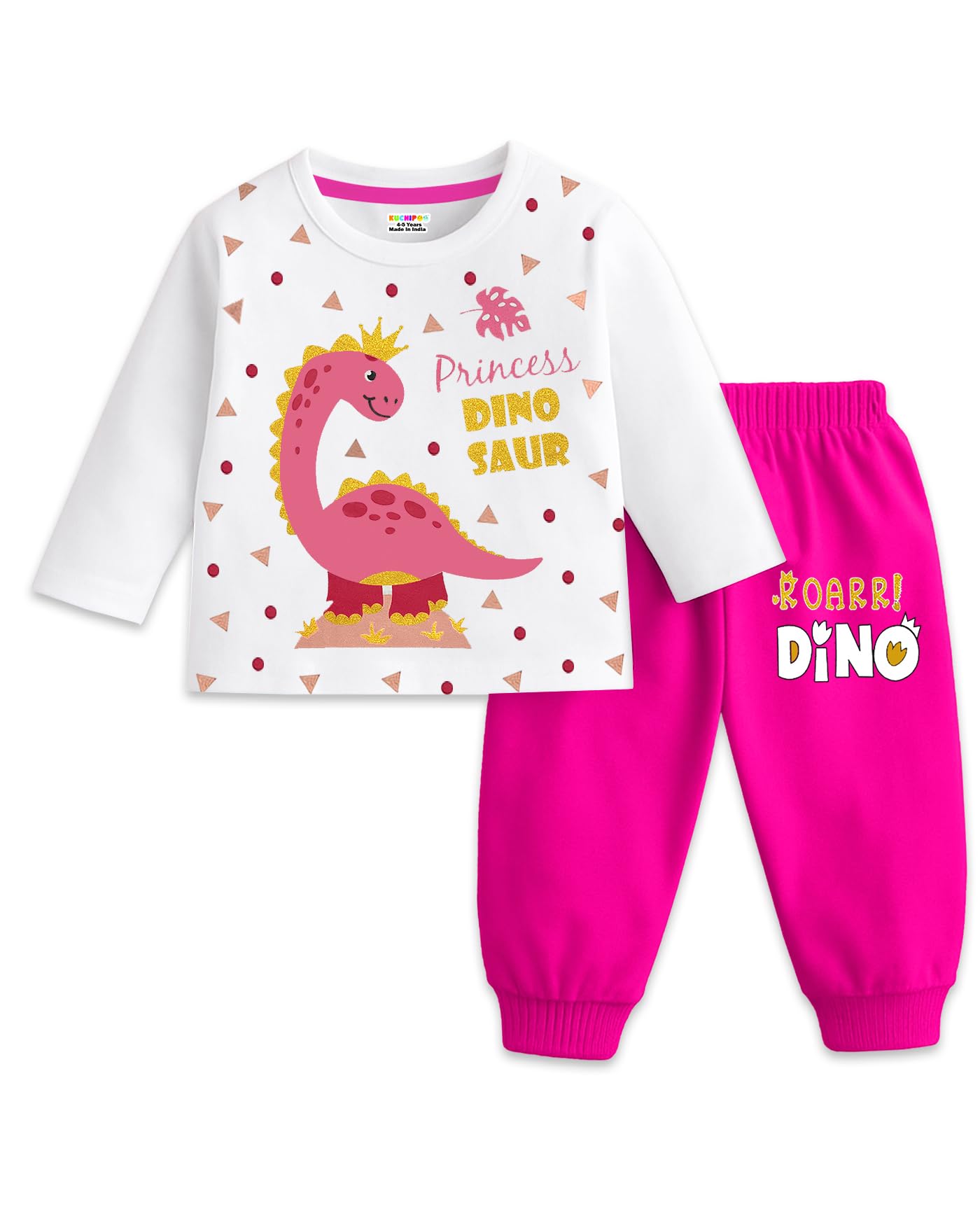Kuchipoo Girl Cotton T-Shirts and Pyjamas Set - Multi-Colored - Image 3