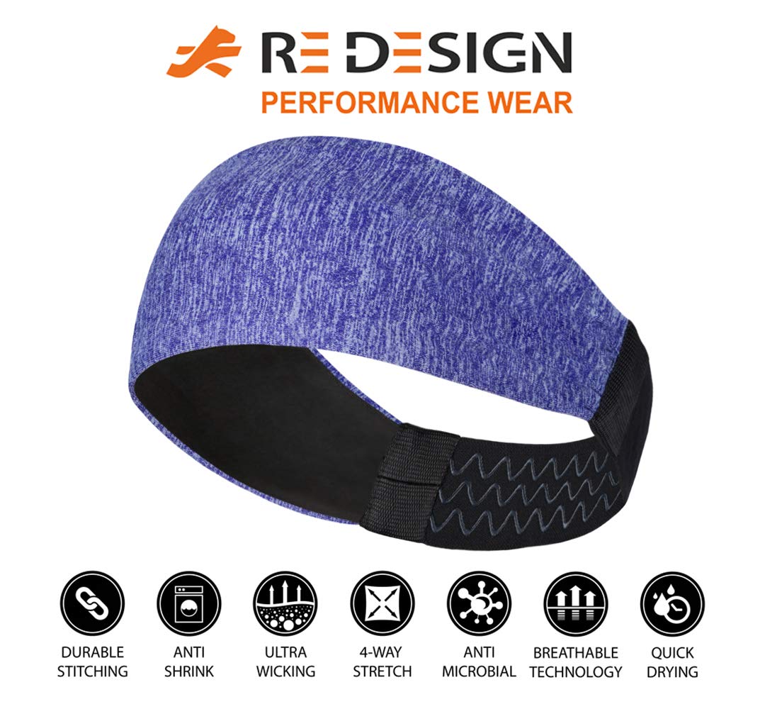 ReDesign Apparels Violet Heather Sweat-Wicking Headband - Image 3