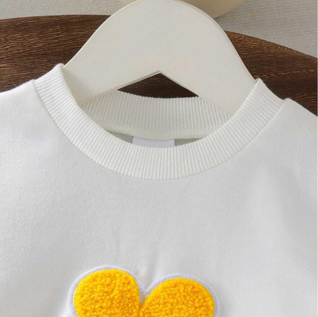 Naina Girls Party Top Bottom Set - White & Denim Blue - Image 5