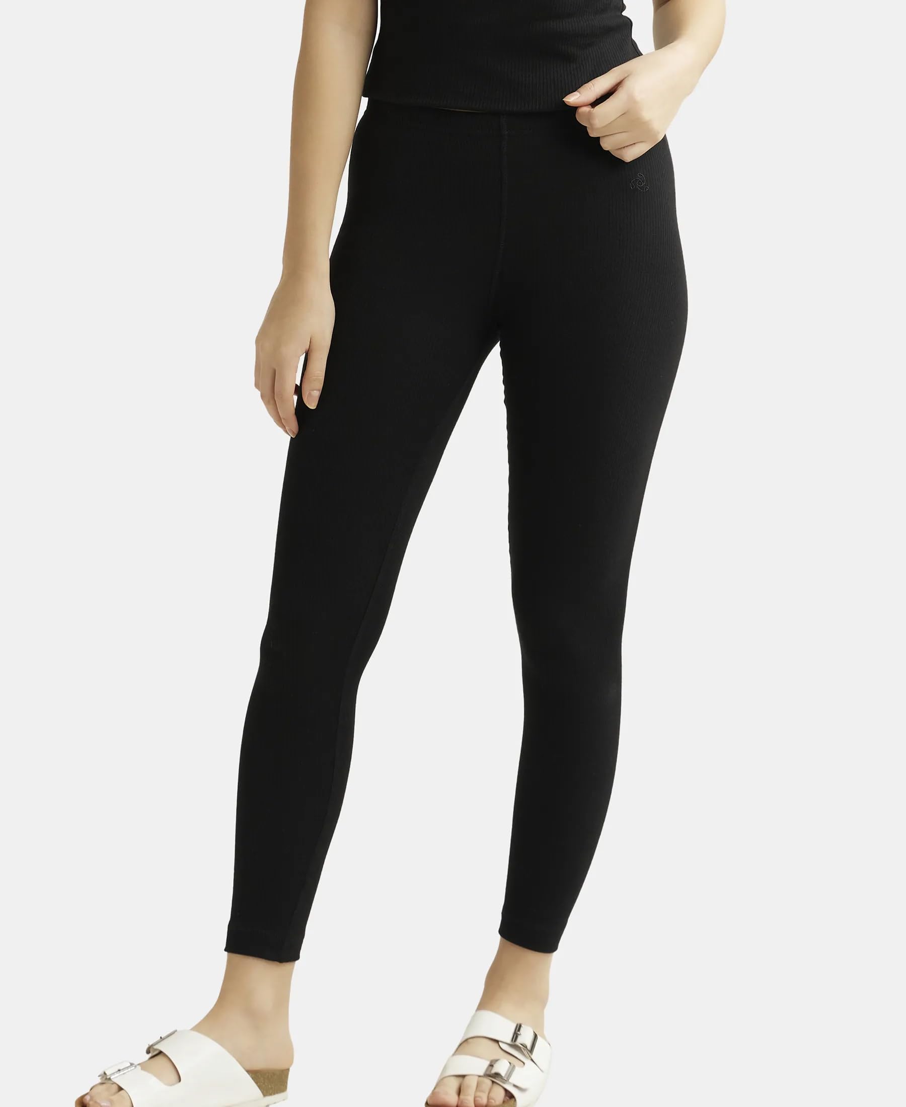 Jockey Women's Tailored Fit Cotton Leggings - Black - Image 5