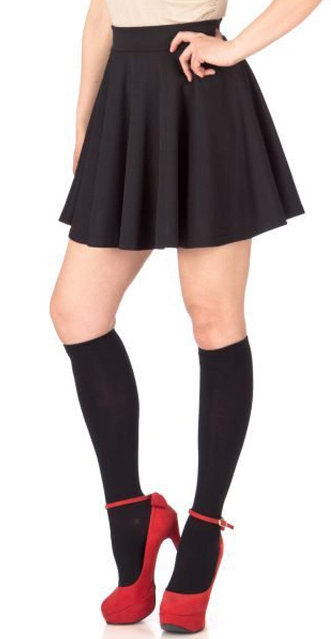 Stars Women Cotton Midi Skirt - Black - Image 3