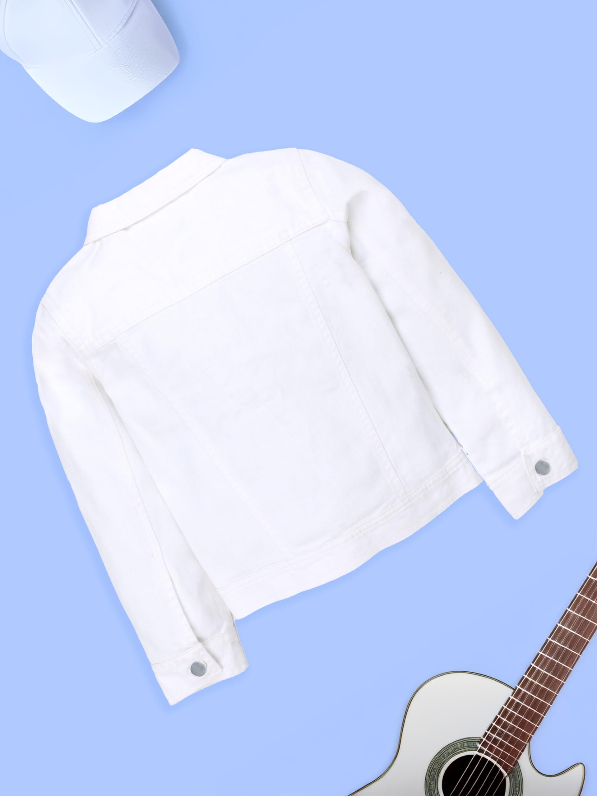 KiddoPanti Boys Denim Jacket - White - Image 4