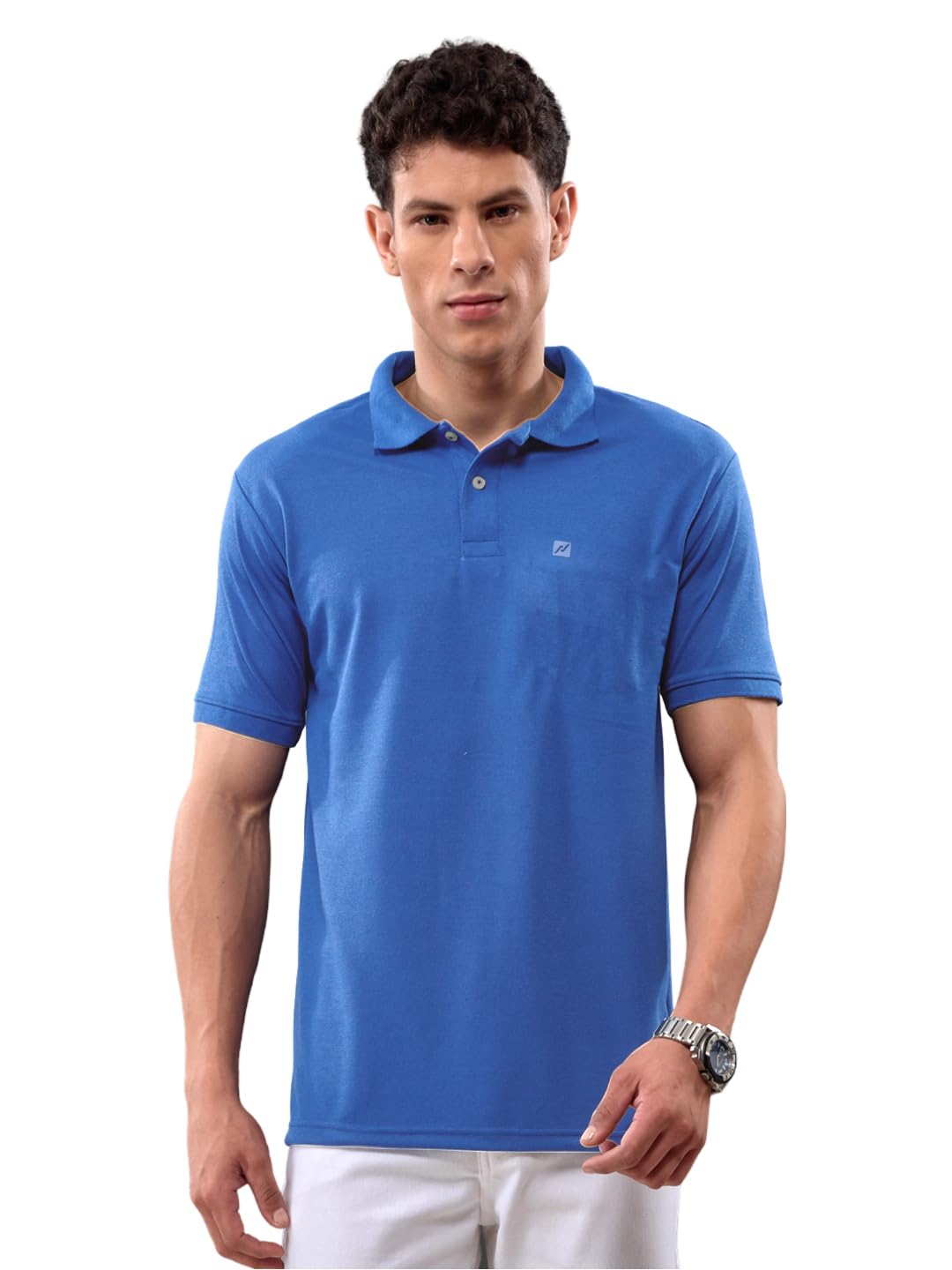 Lux Men Polo T-Shirt - Bright Blue Cotton
