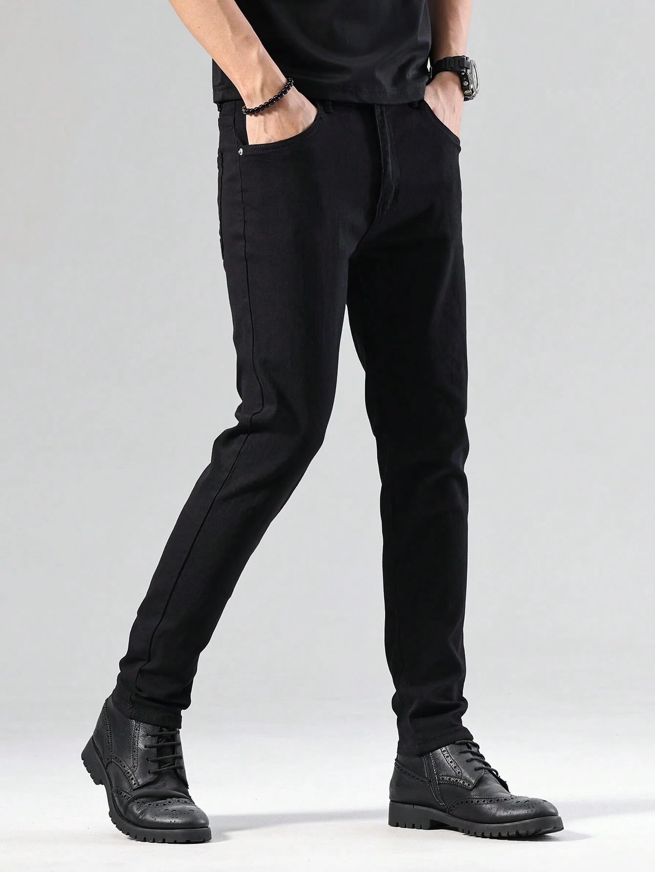 RAGZO Men's Black Jeans Slim Fit Stretchable - Image 4