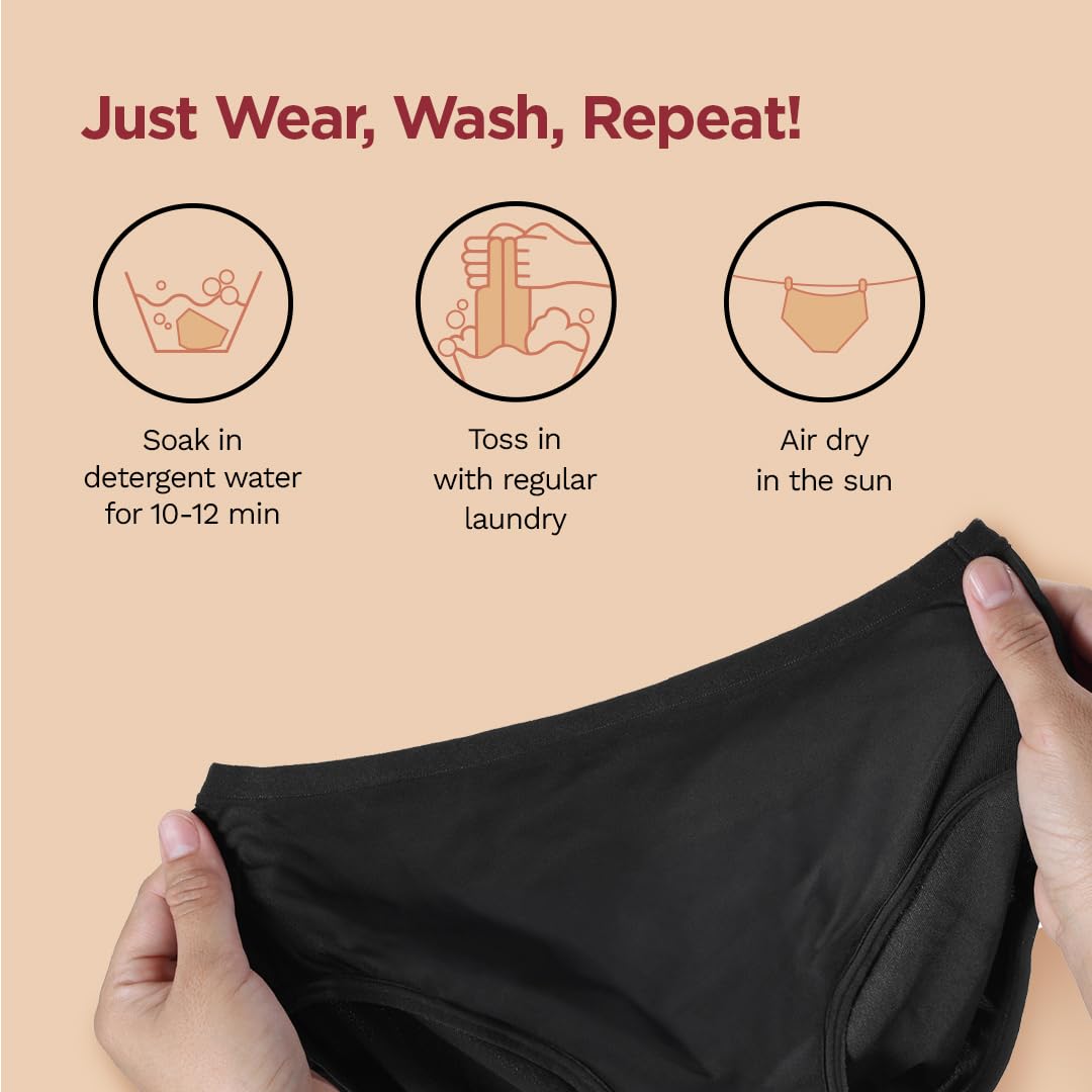 PEESAFE Women's Reusable Period Panty - Black - Image 5