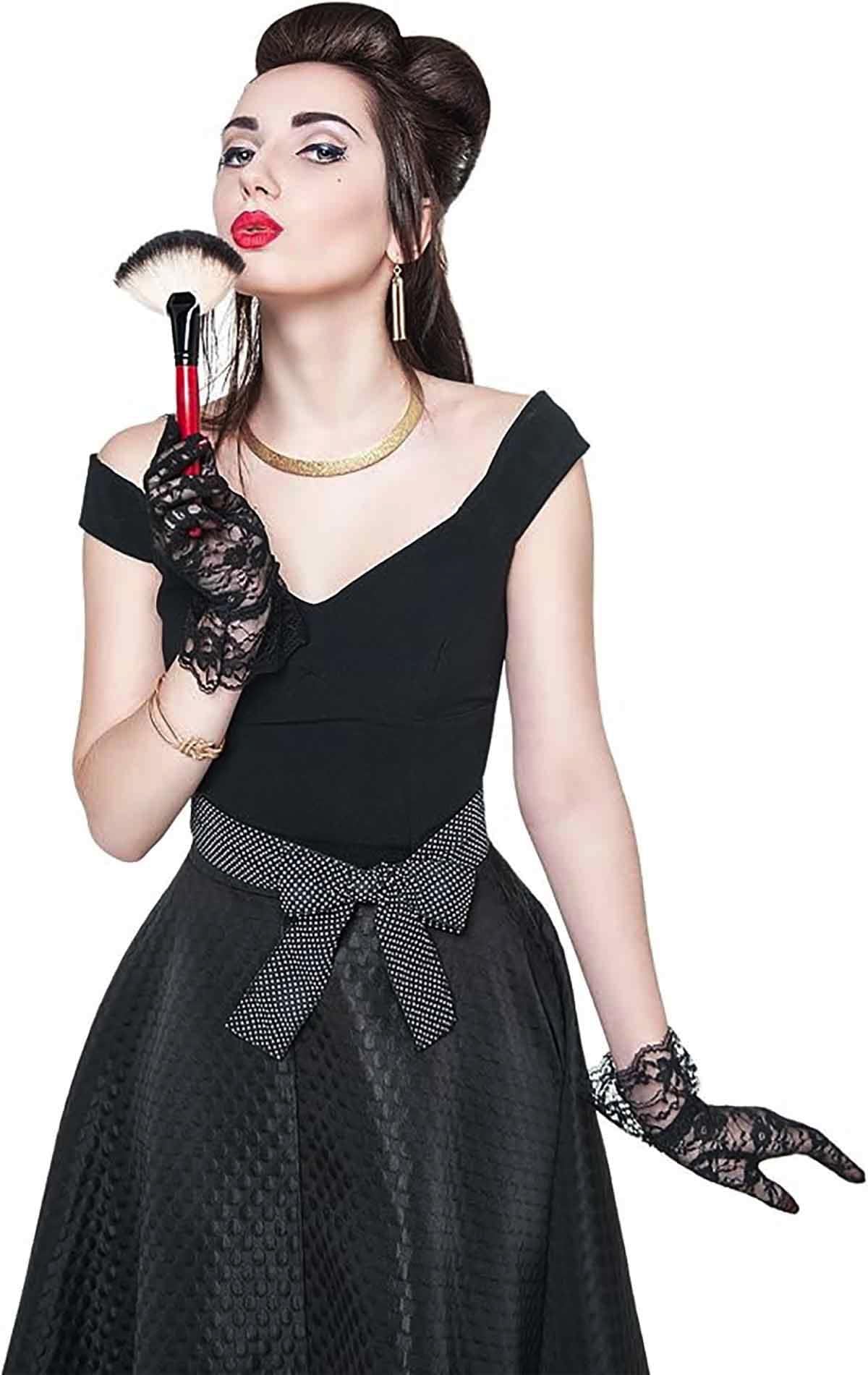 YUPPIN Lace Gloves for Women - Black - Image 3