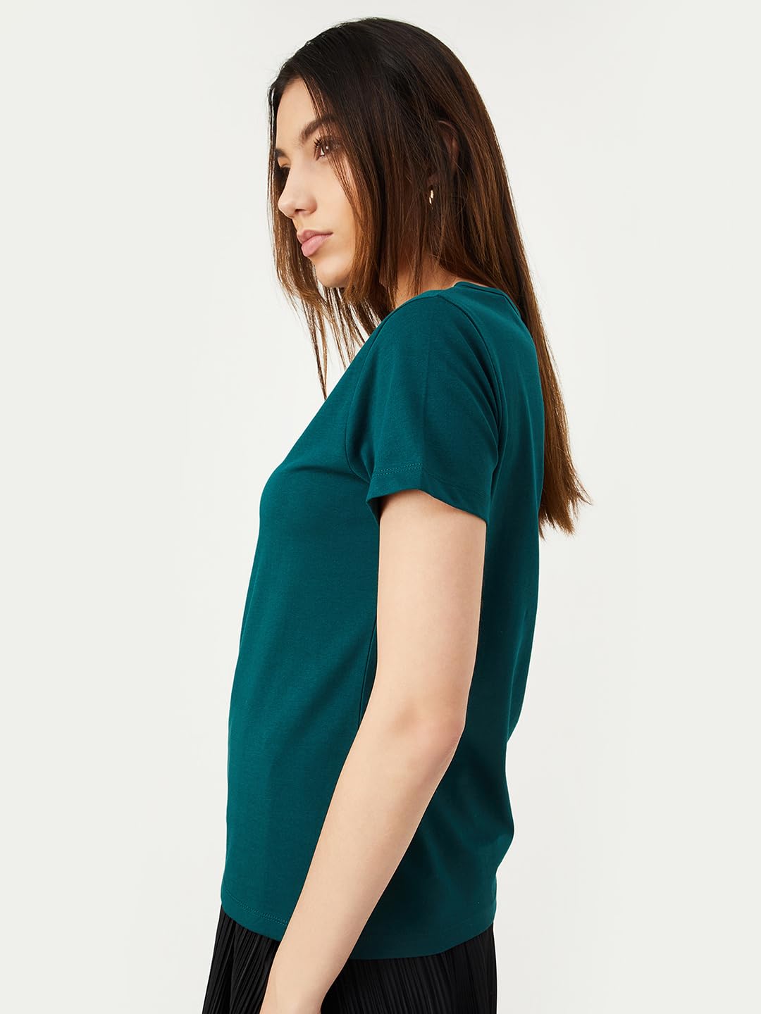 Max Cotton Crochet Panel Top for Women - Green - Image 3
