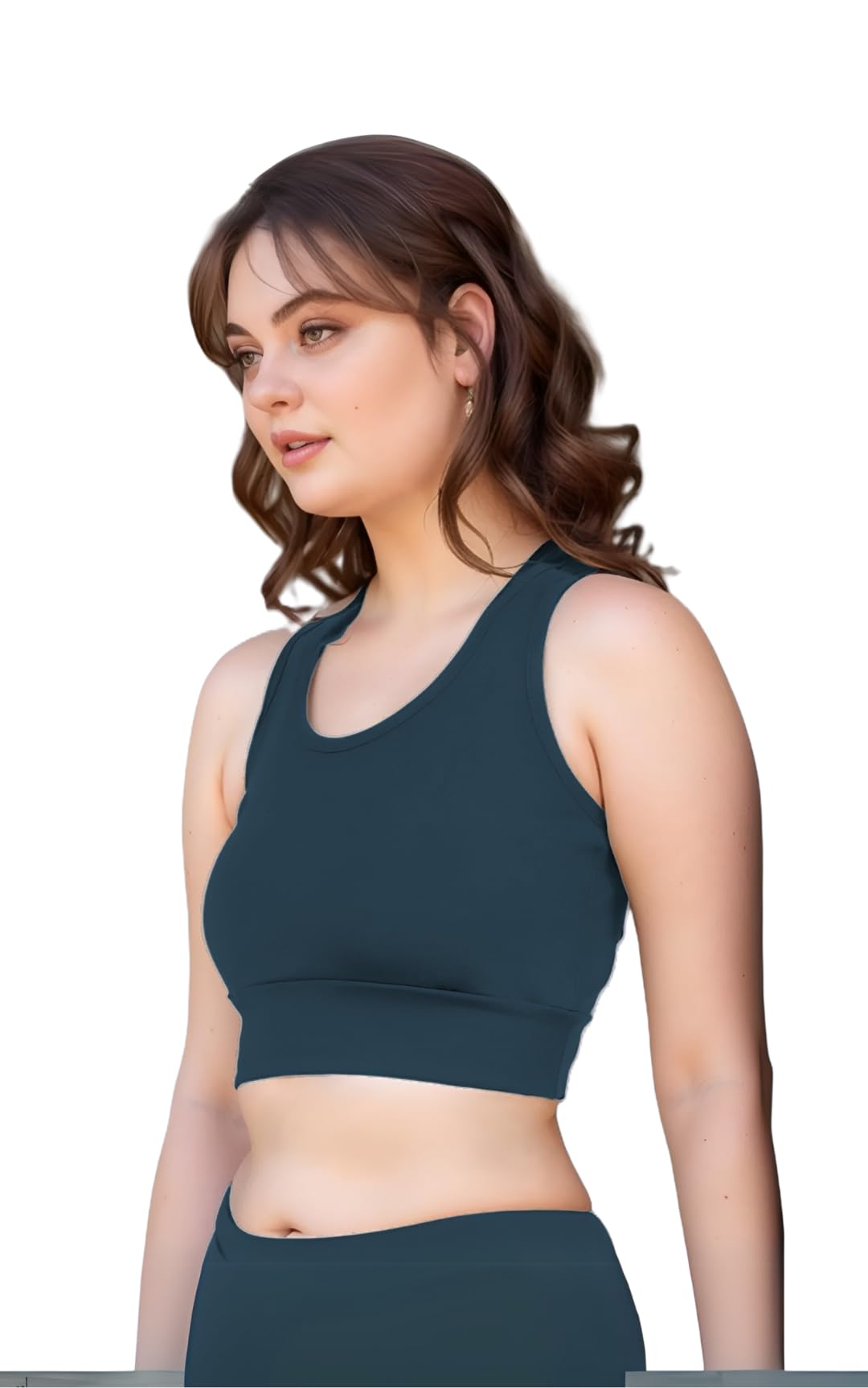 Airforce Blue Seamless Sports Bra for Women - Image 2