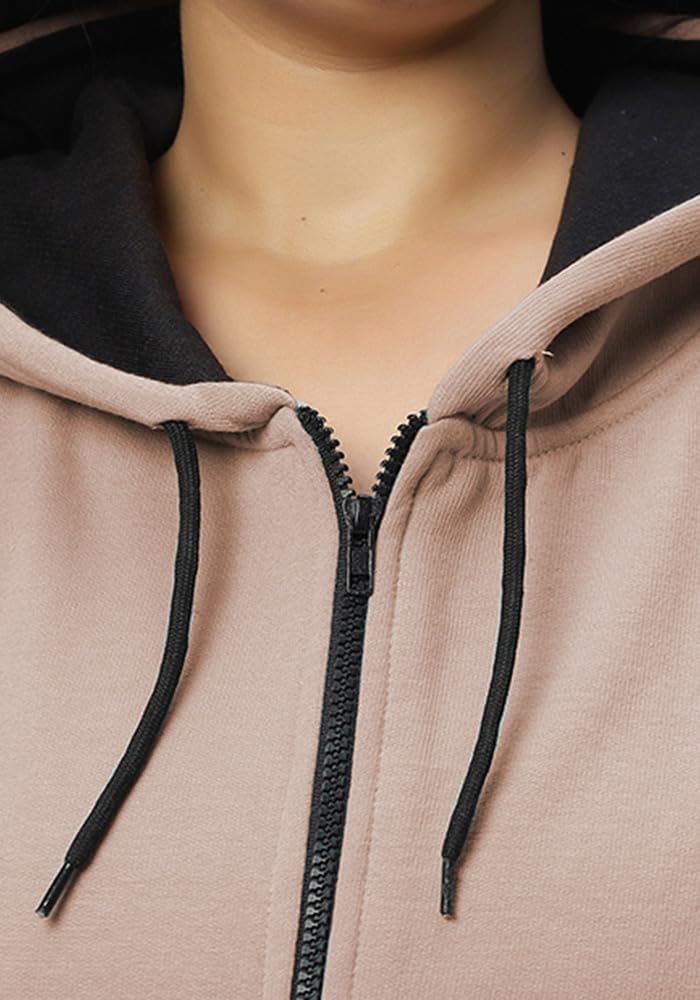 Authentic Wear Women's Fleece Hoodie - Mushroom Nude - Image 4